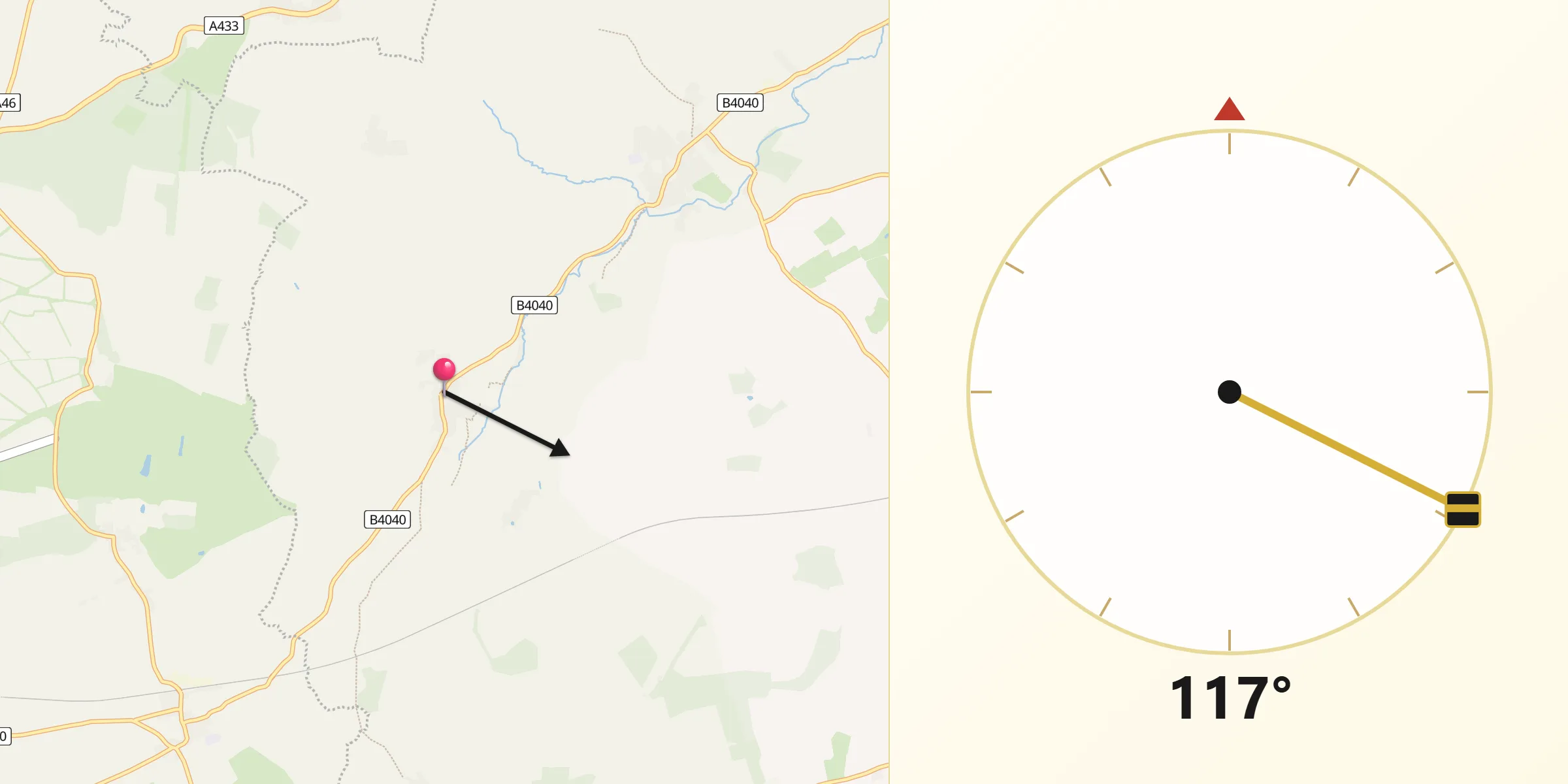 Qibla Direction from Luckington