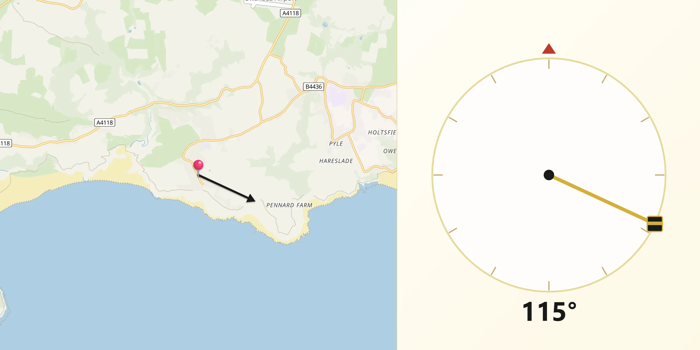 Qibla Direction from Southgate
