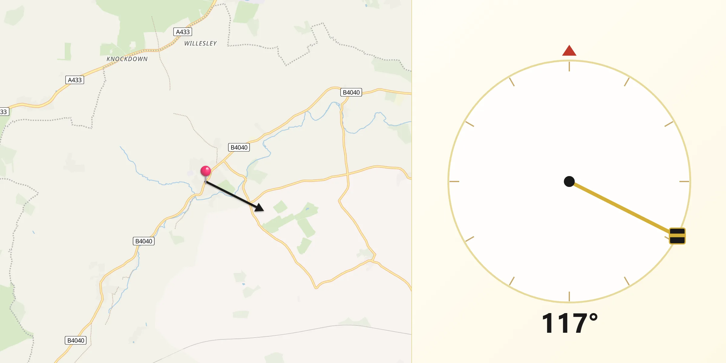 Qibla Direction from Sherston