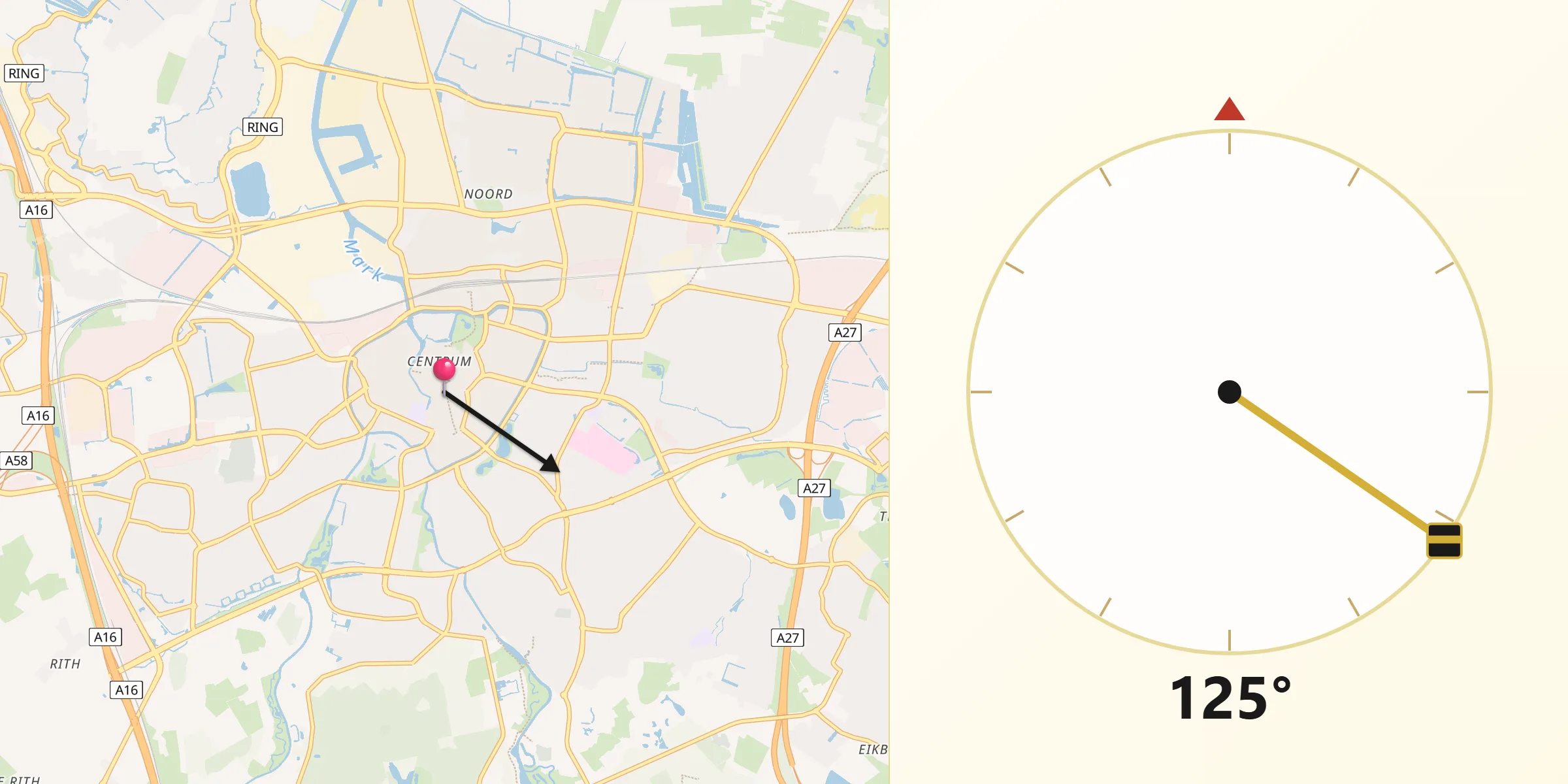 Kierunek Qibla z Breda