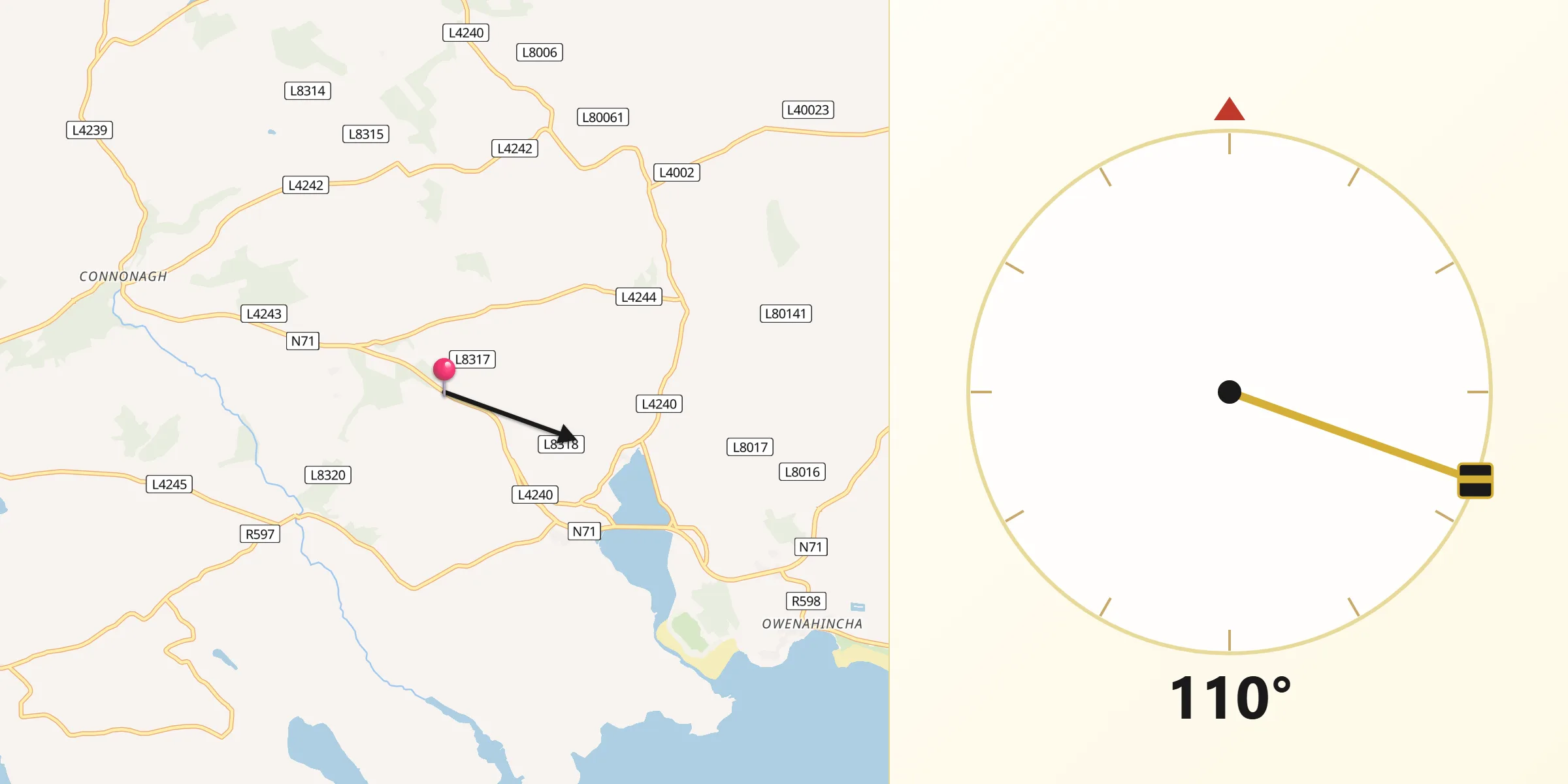 Qibla Direction from Derry