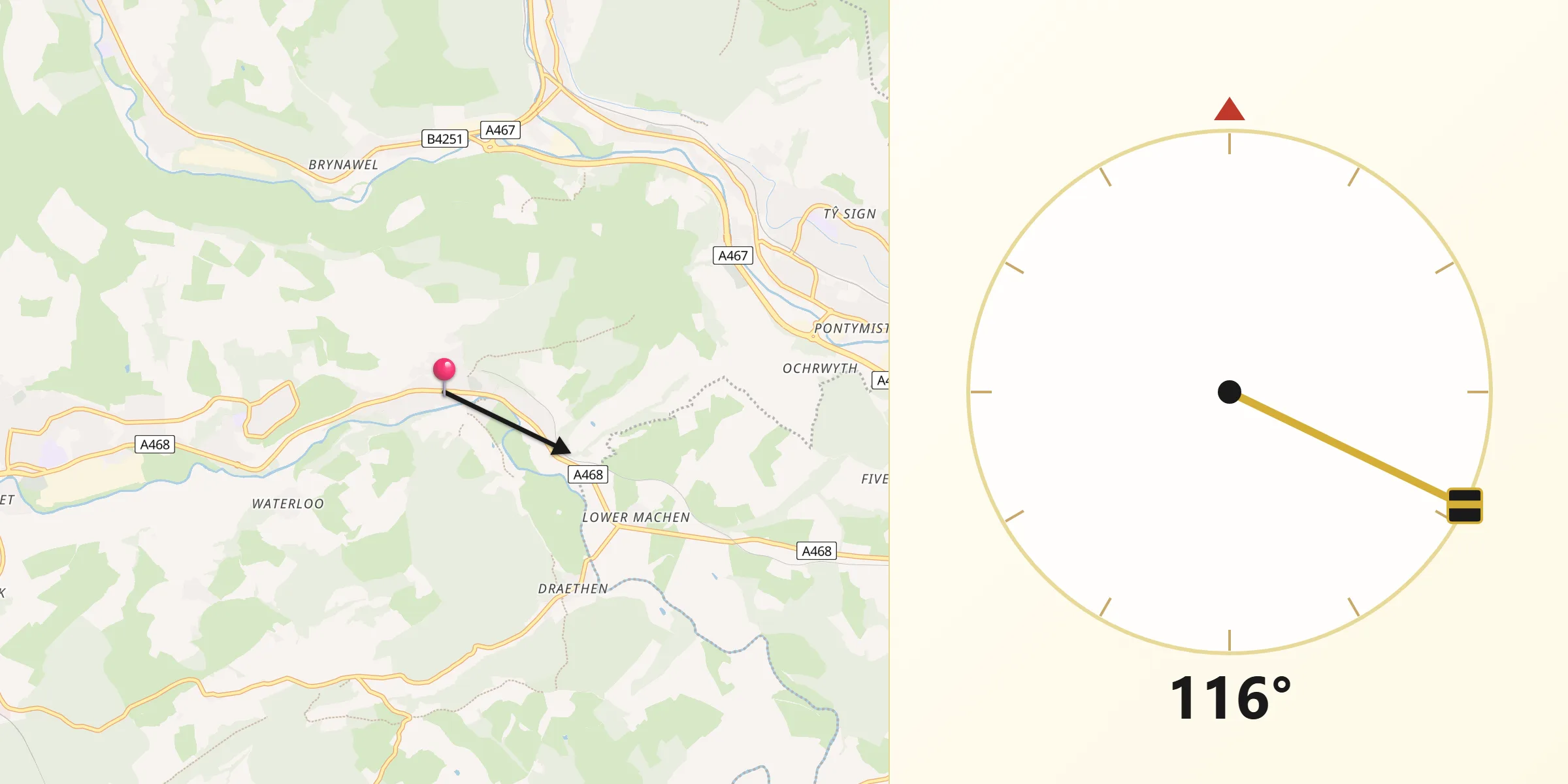 Qibla Direction from Machen