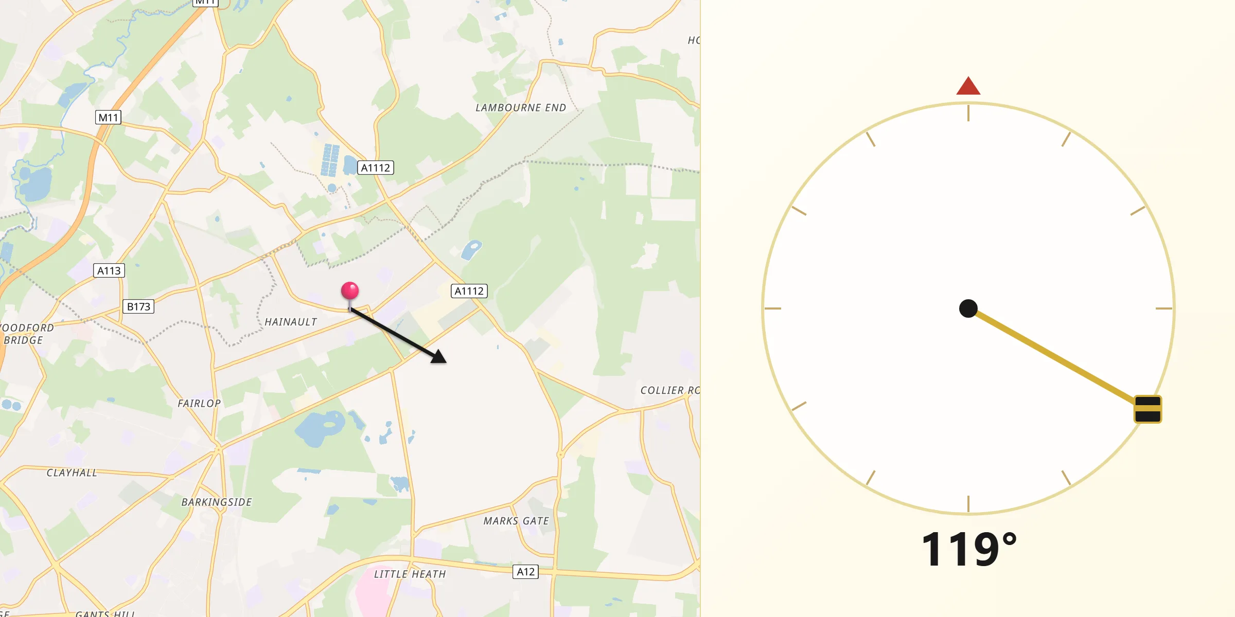 Qibla Direction from Hainault