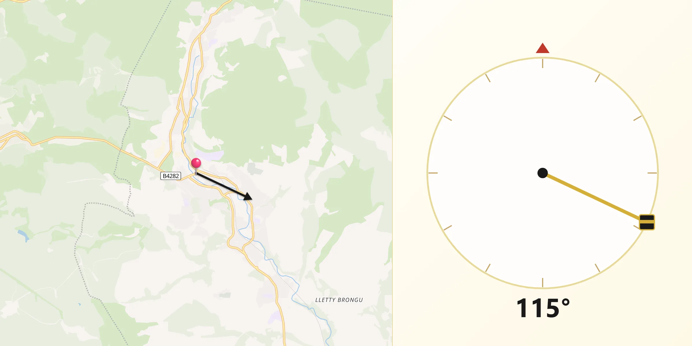 Qibla Direction from Maesteg