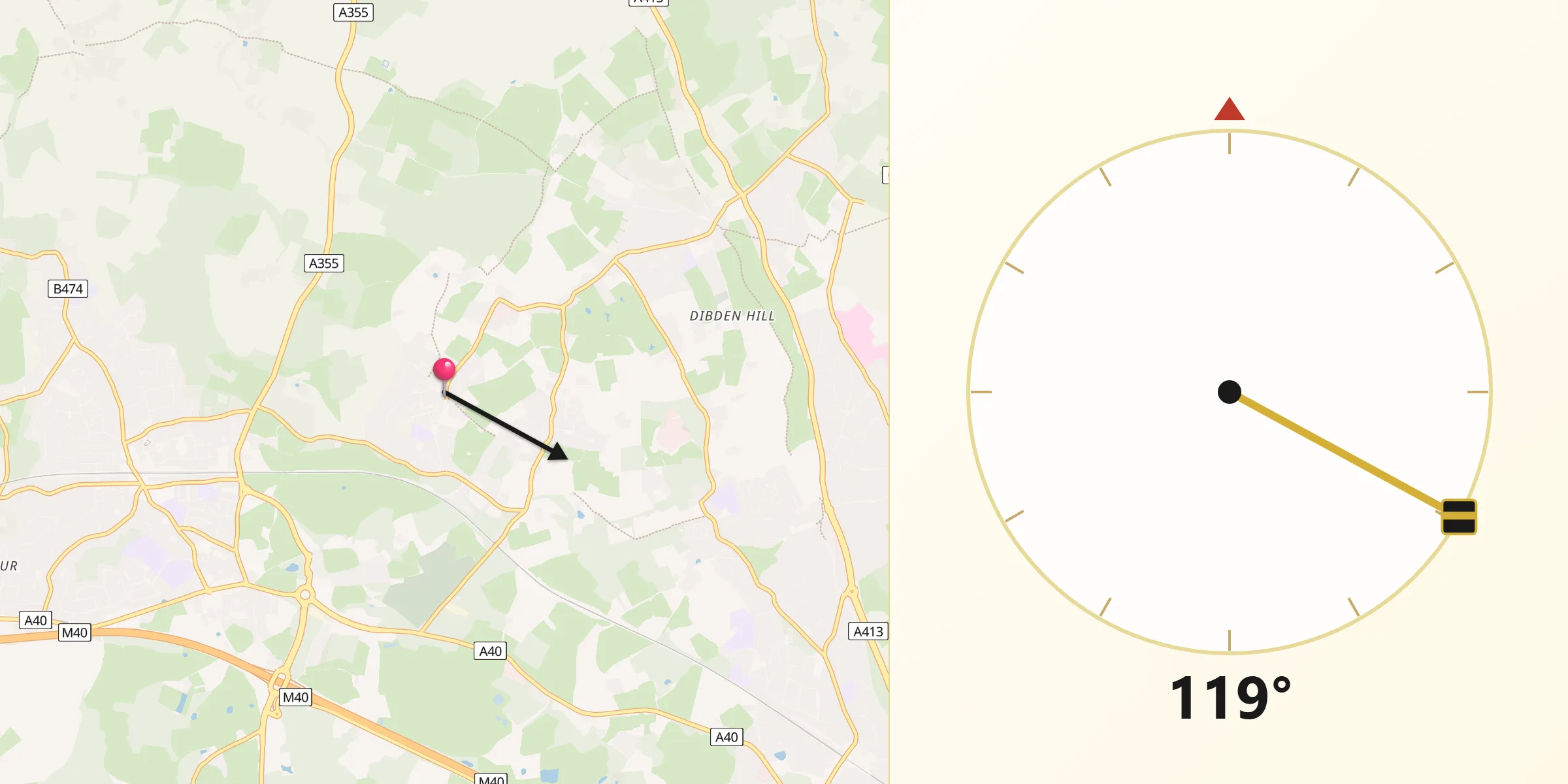 Qibla Direction from Seer Green