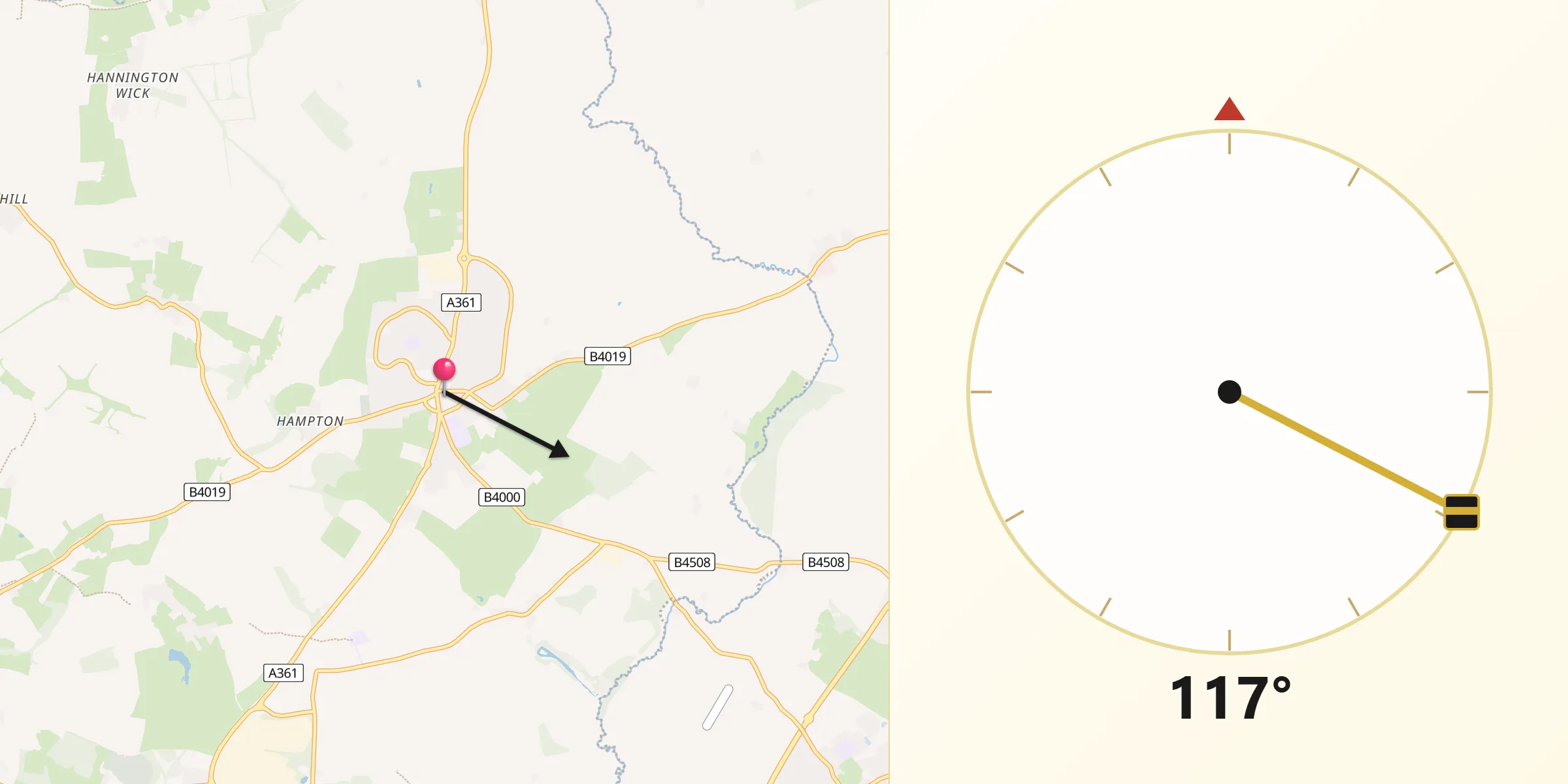 Qibla Direction from Highworth