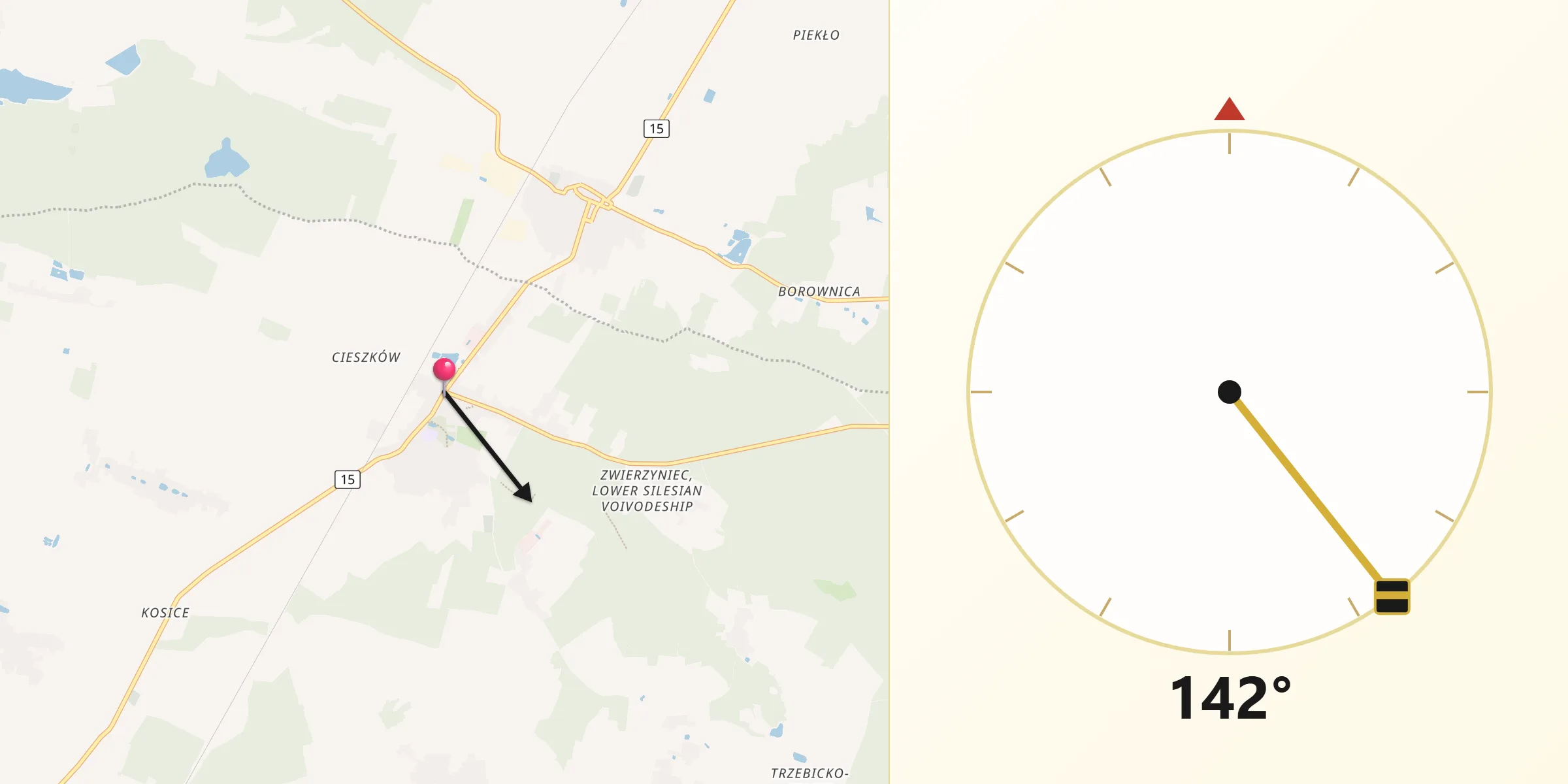 Kierunek Qibla z Cieszków