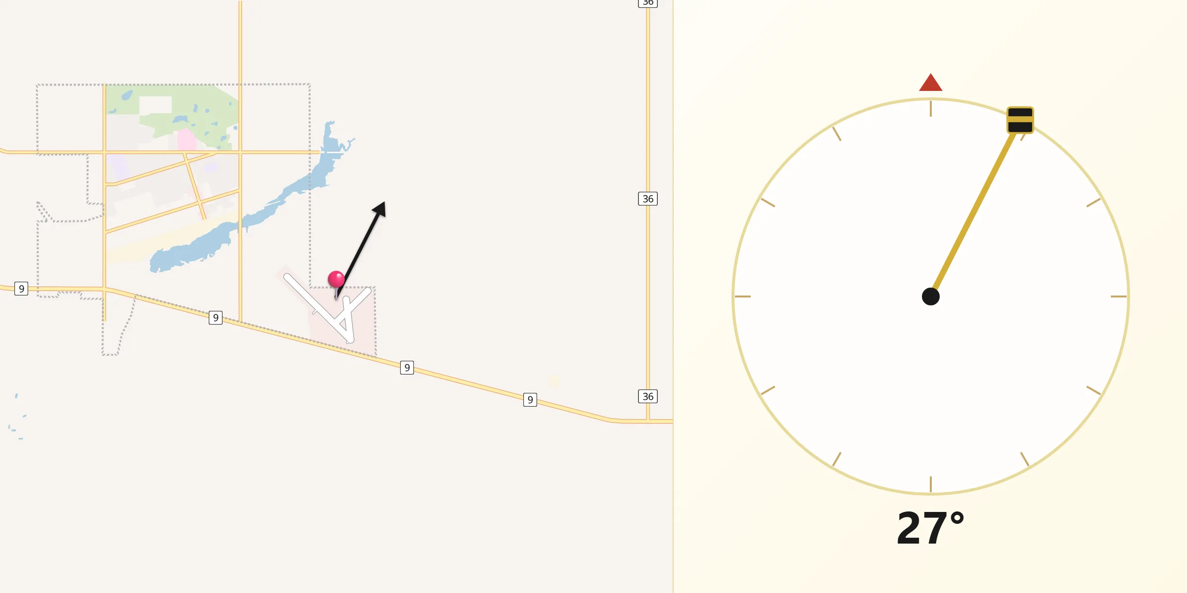 Qibla Direction from Hanna