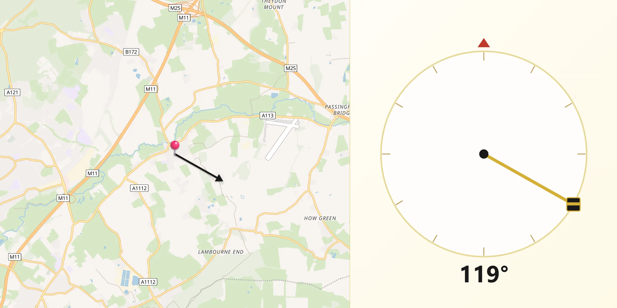 Qibla Direction from Abridge
