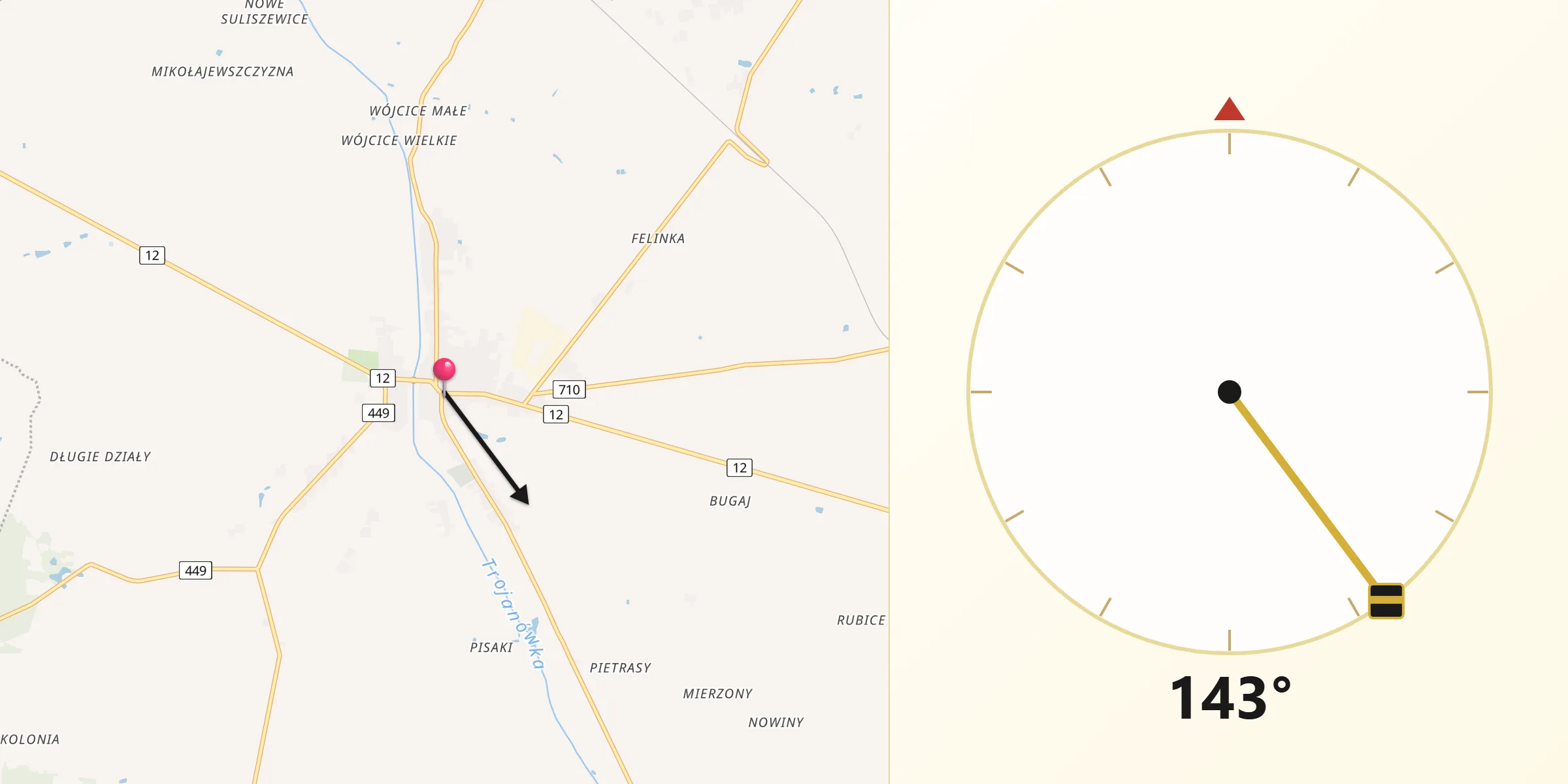 Kierunek Qibla z Błaszki
