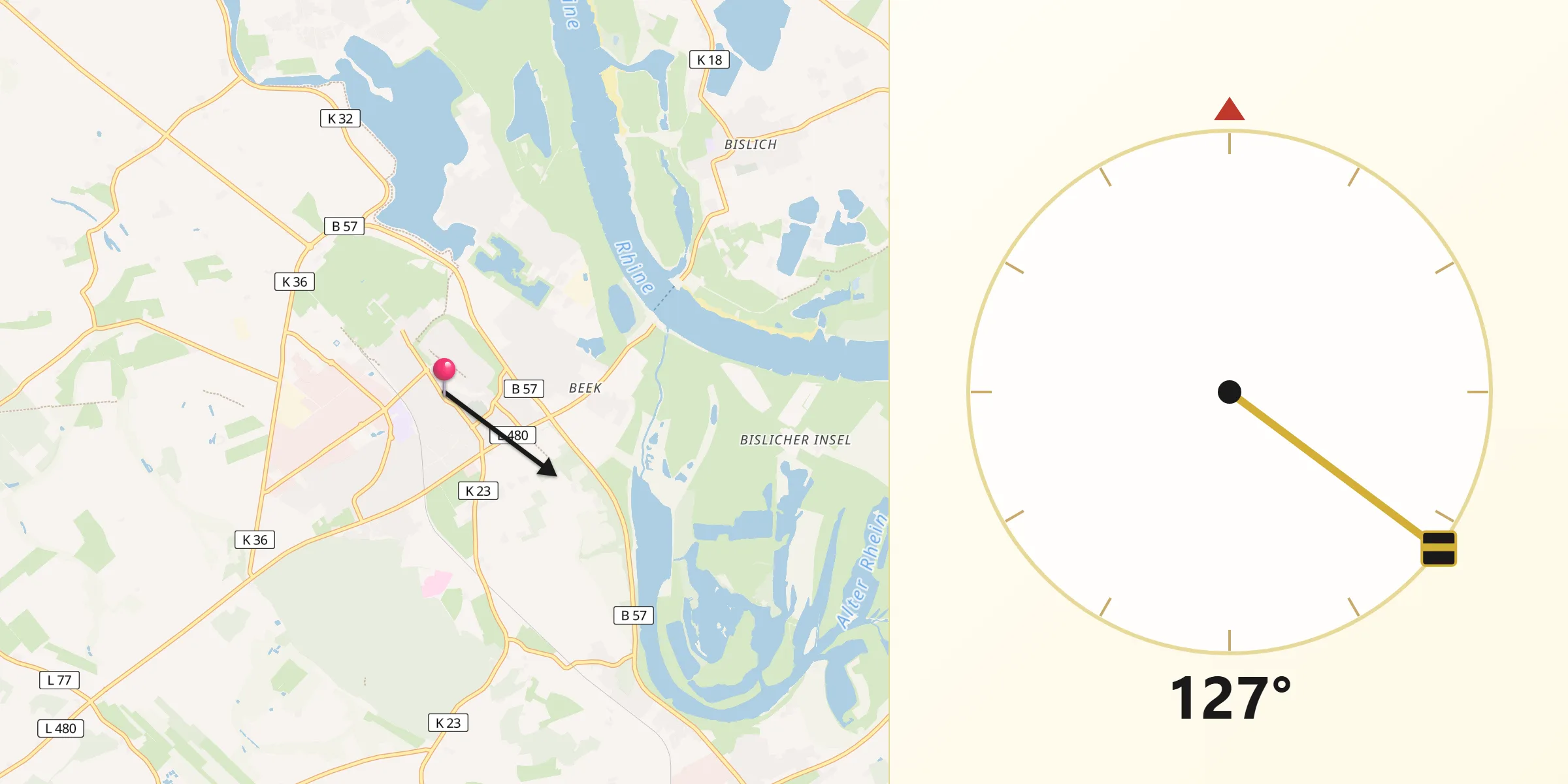 Qibla-Richtung von Xanten