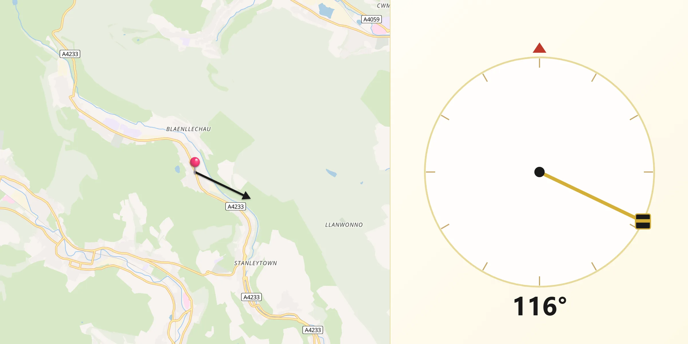 Qibla Direction from Ferndale