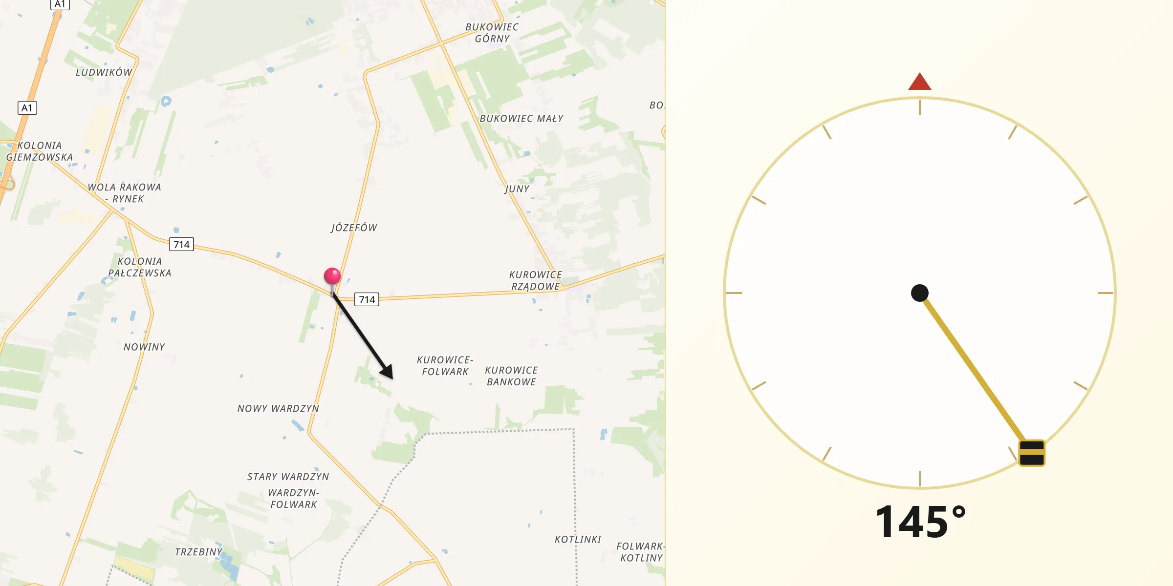 Kierunek Qibla z Brójce