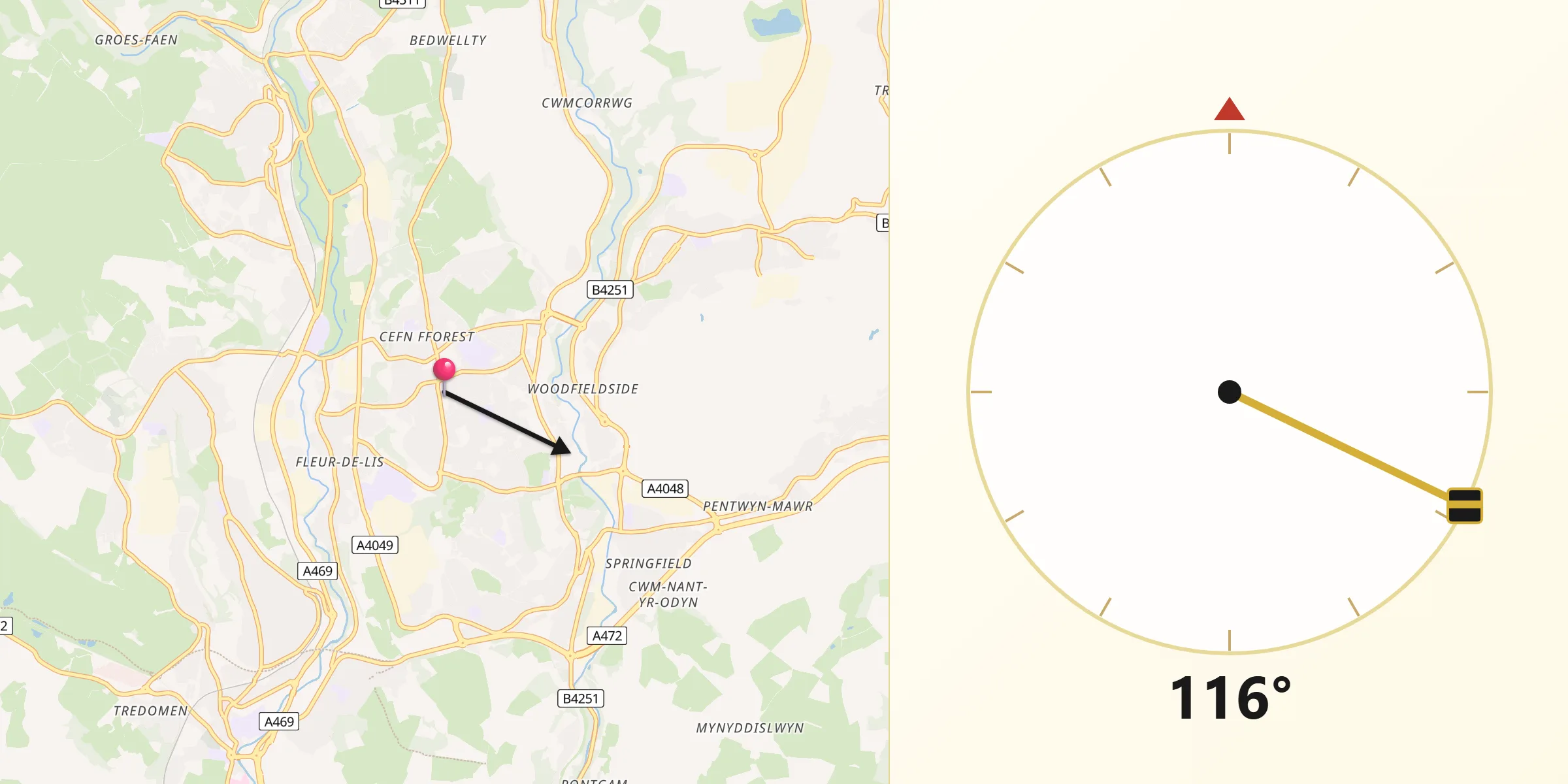 Qibla Direction from Blackwood