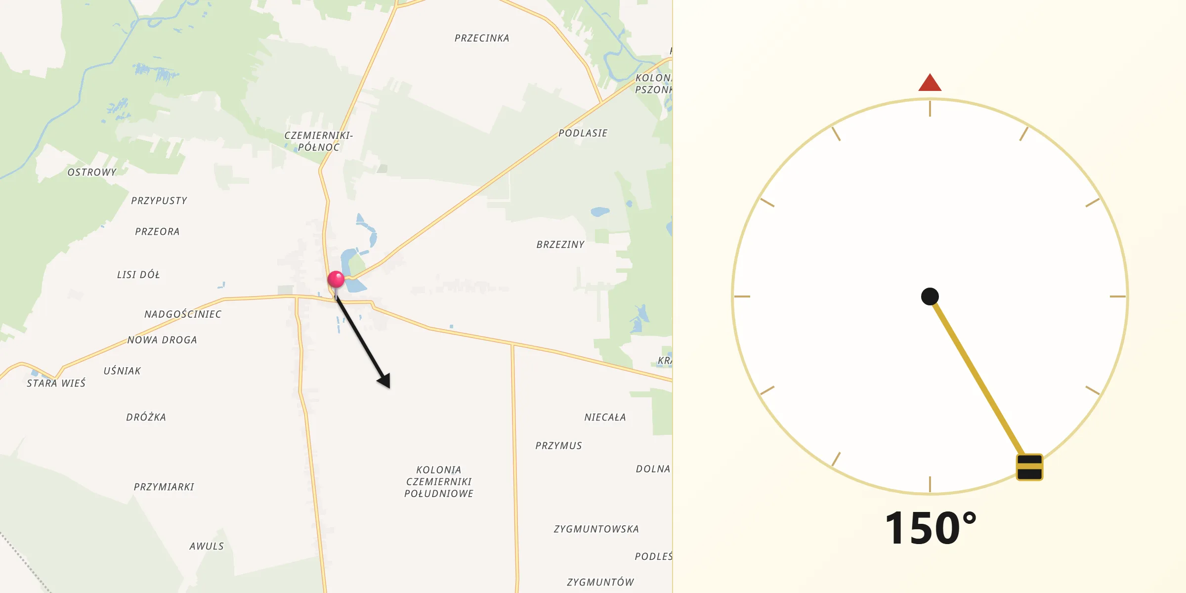 Kierunek Qibla z Czemierniki