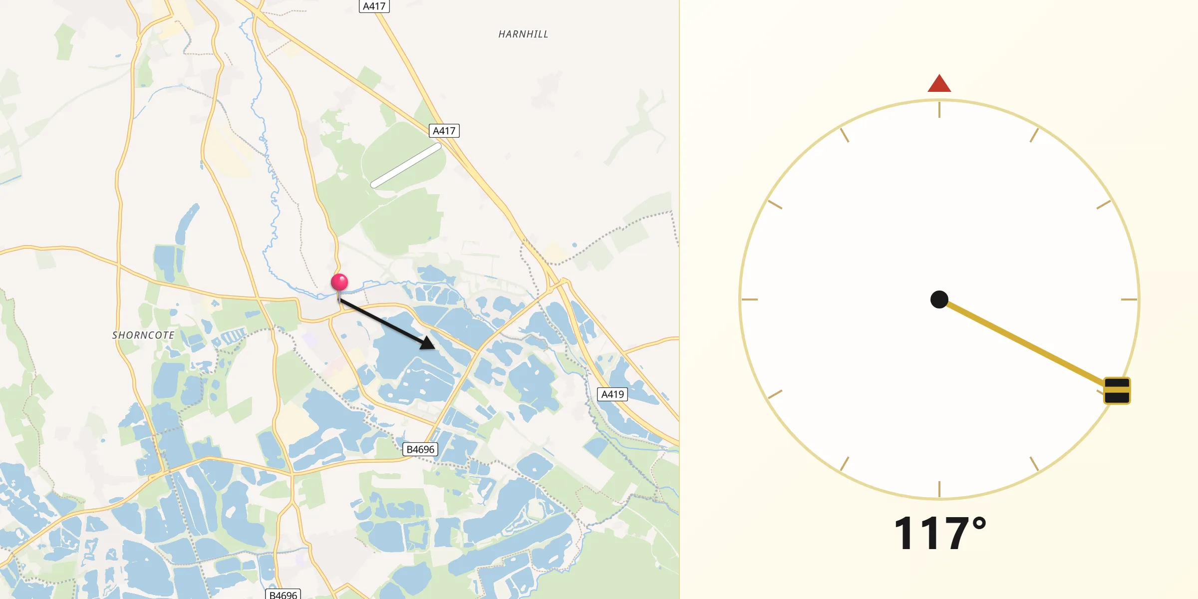 Qibla Direction from South Cerney