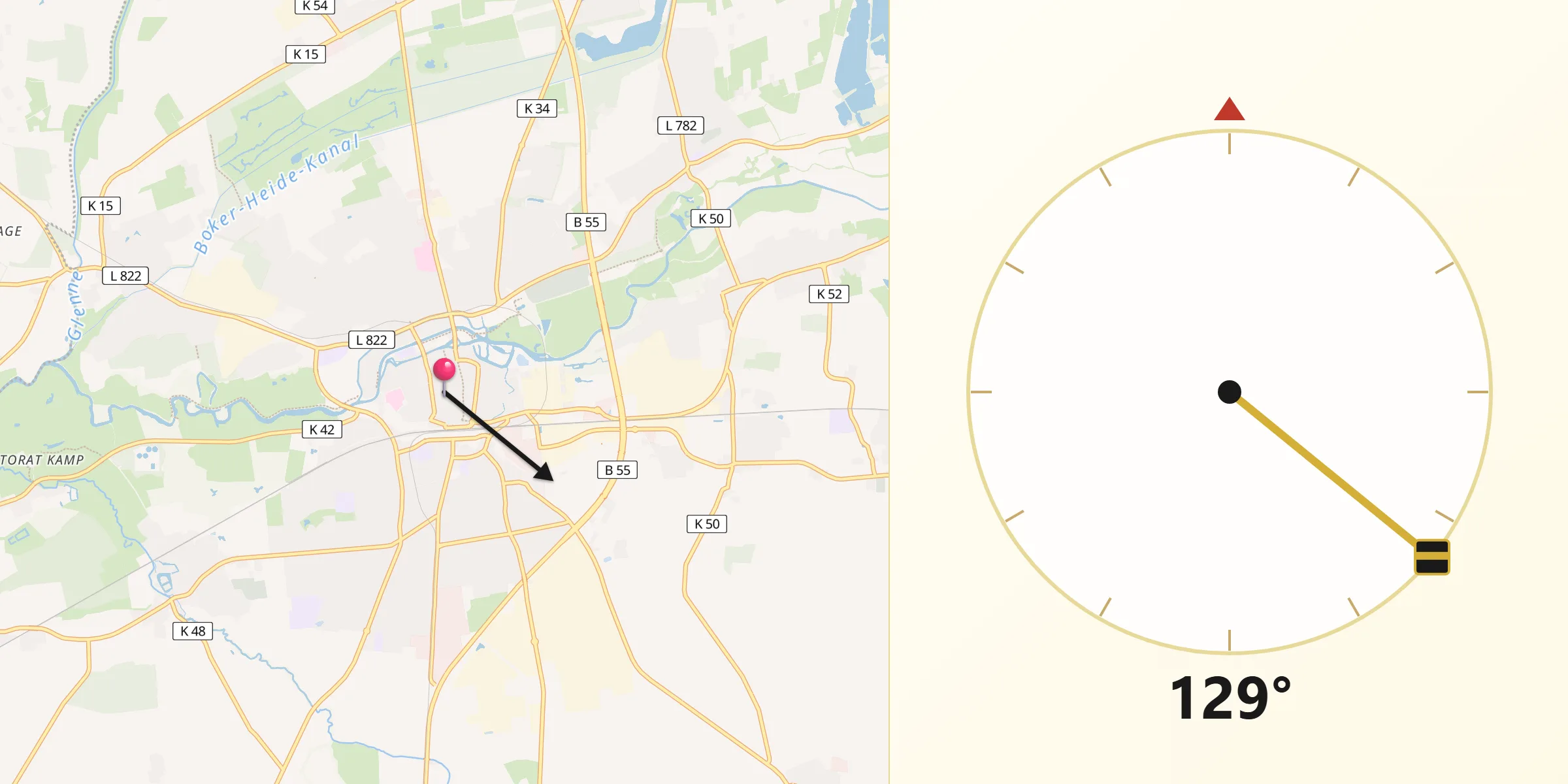 Lippstadt şehrinden Kıble Yönü