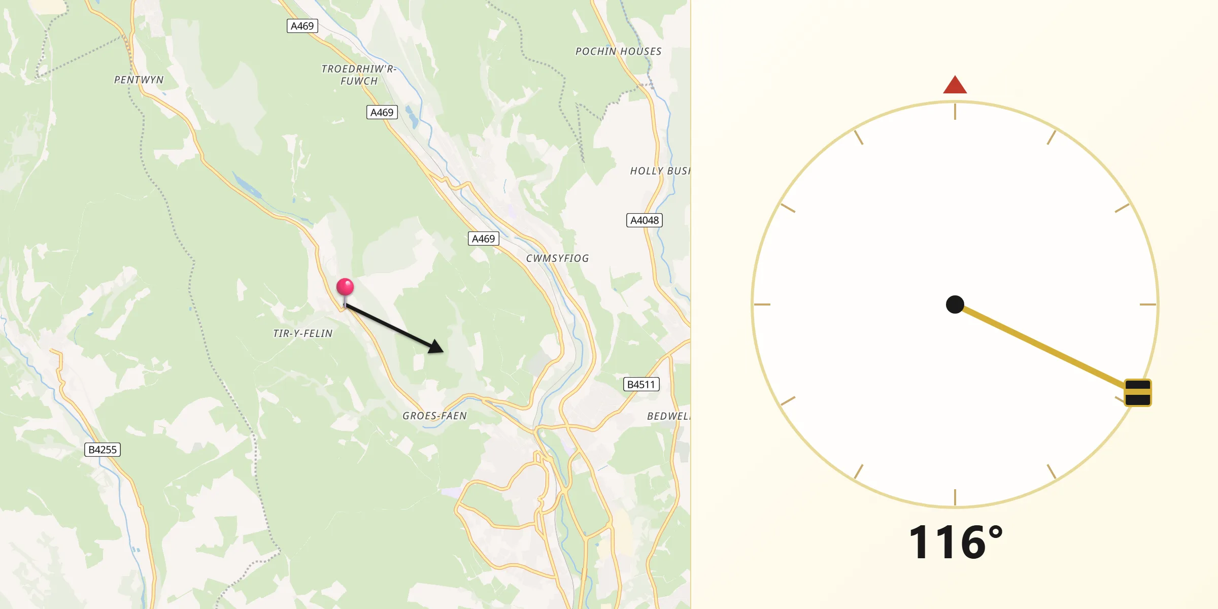 Qibla Direction from Deri