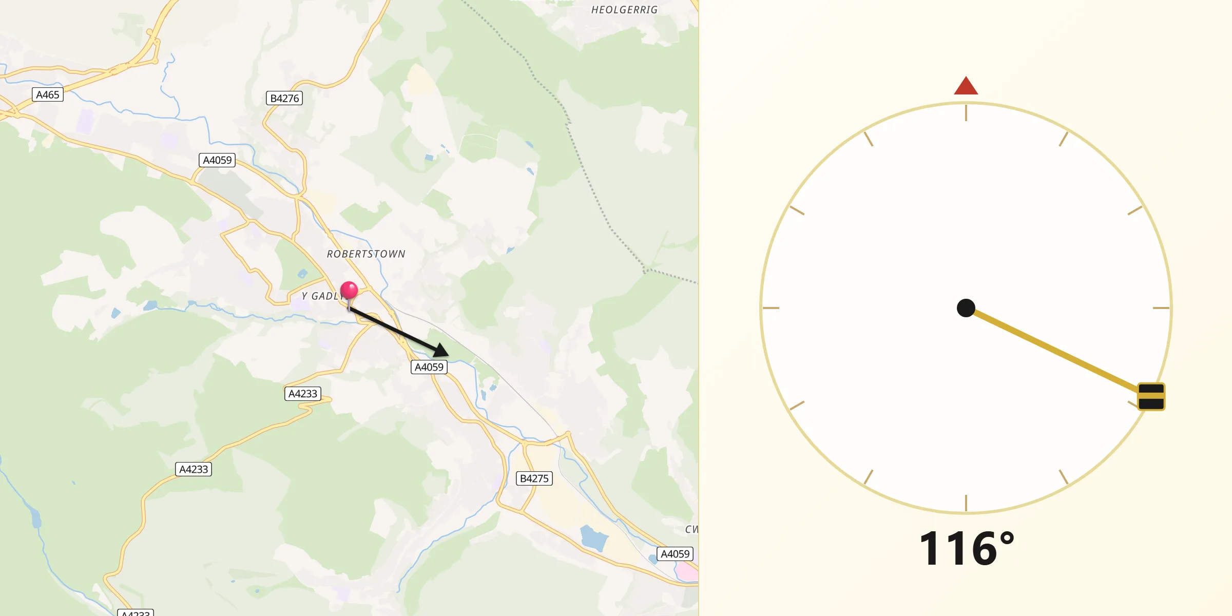 Qibla Direction from Aberdare