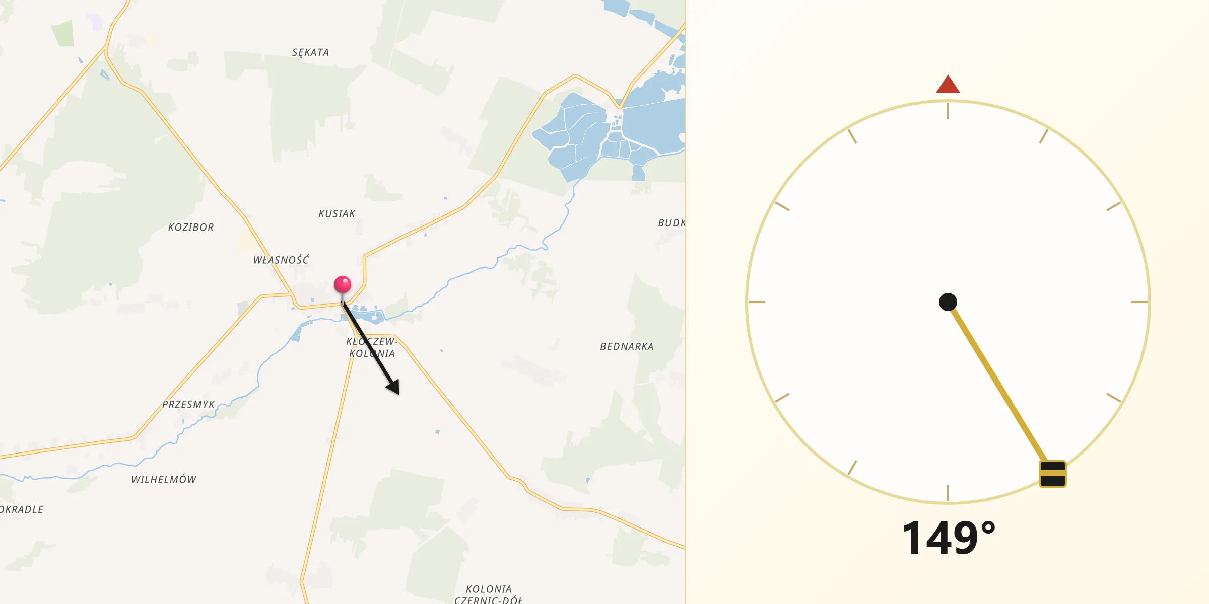 Kierunek Qibla z Kłoczew