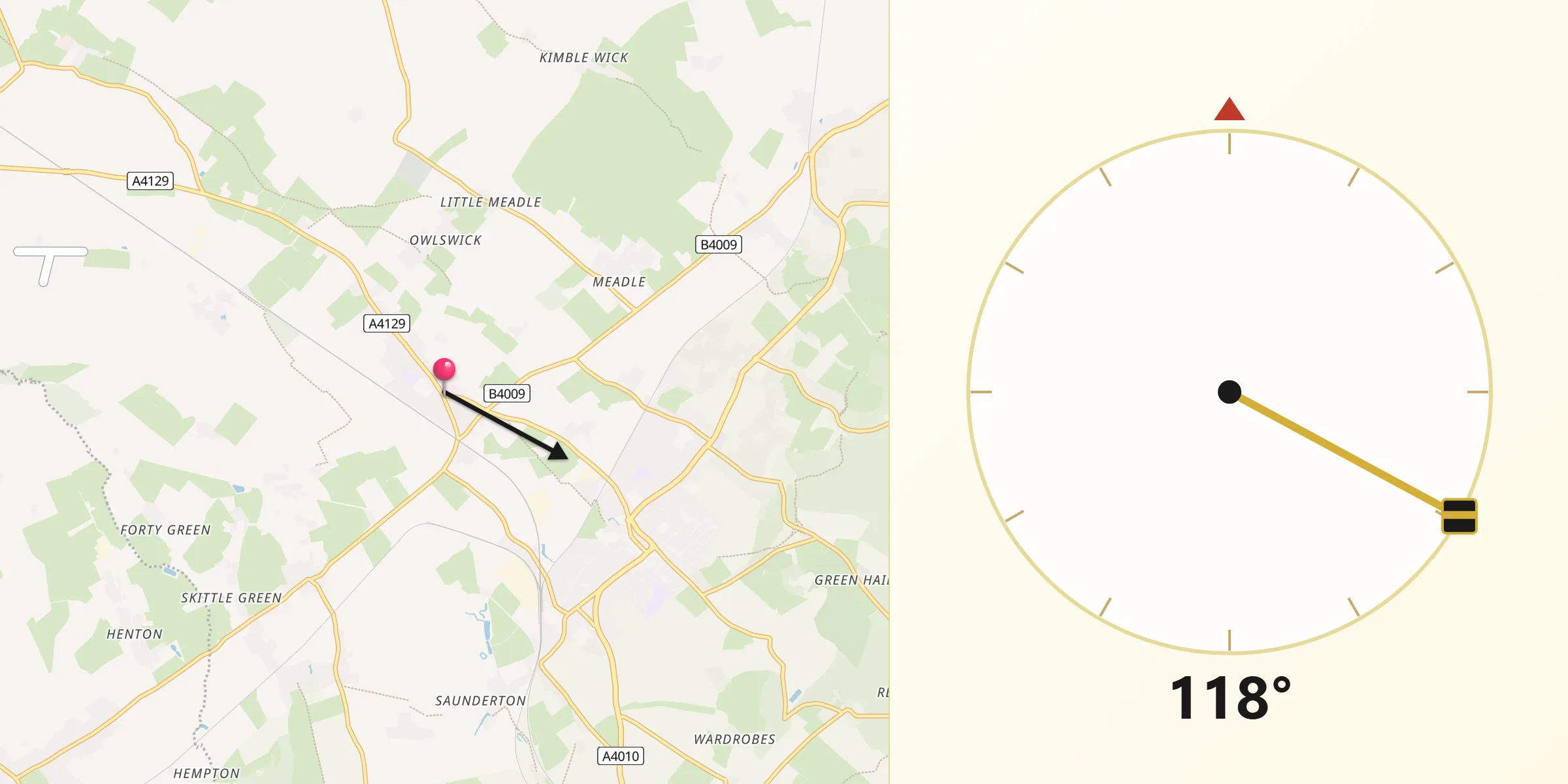 Qibla Direction from Longwick