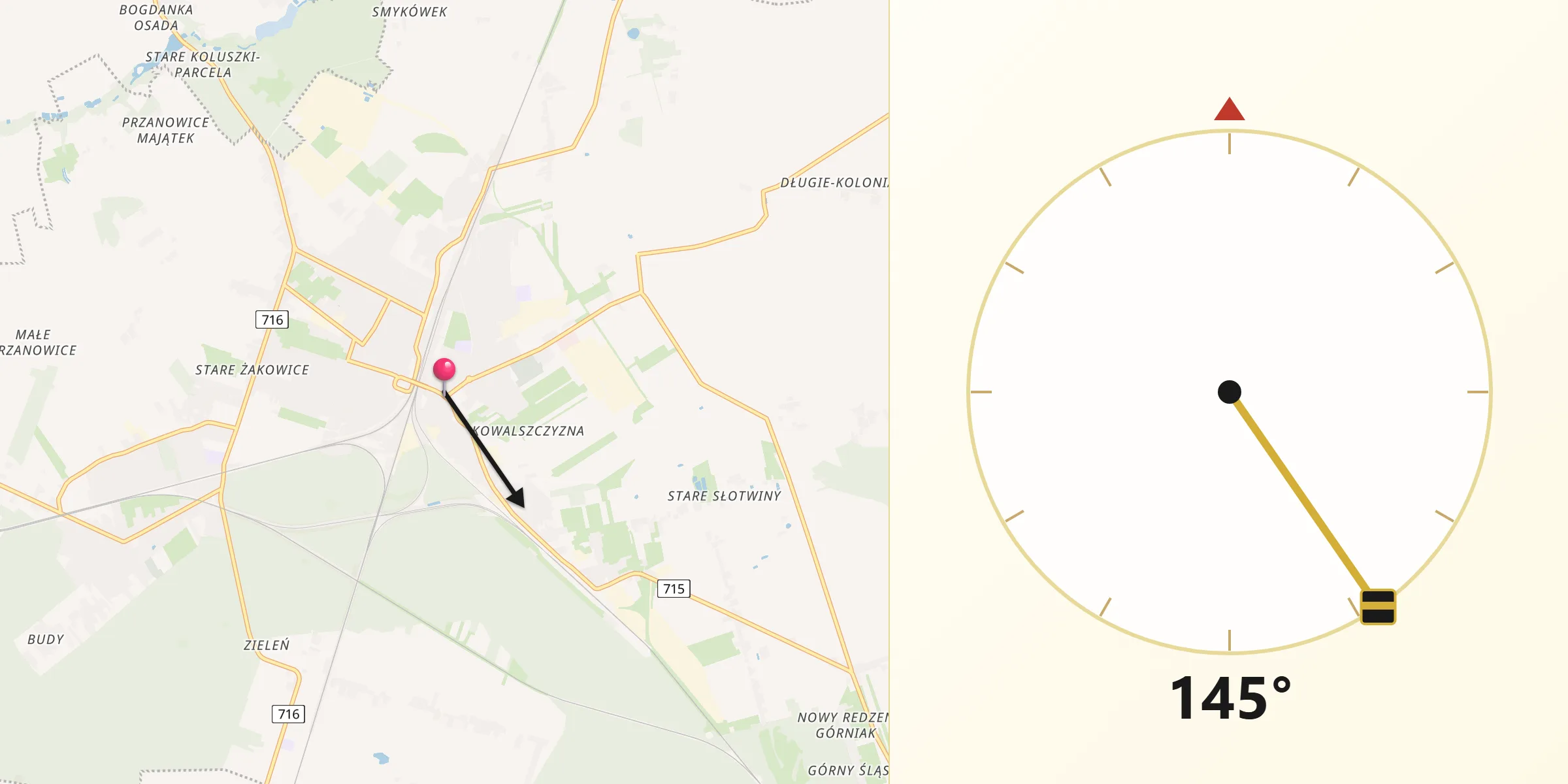 Kierunek Qibla z Koluszki