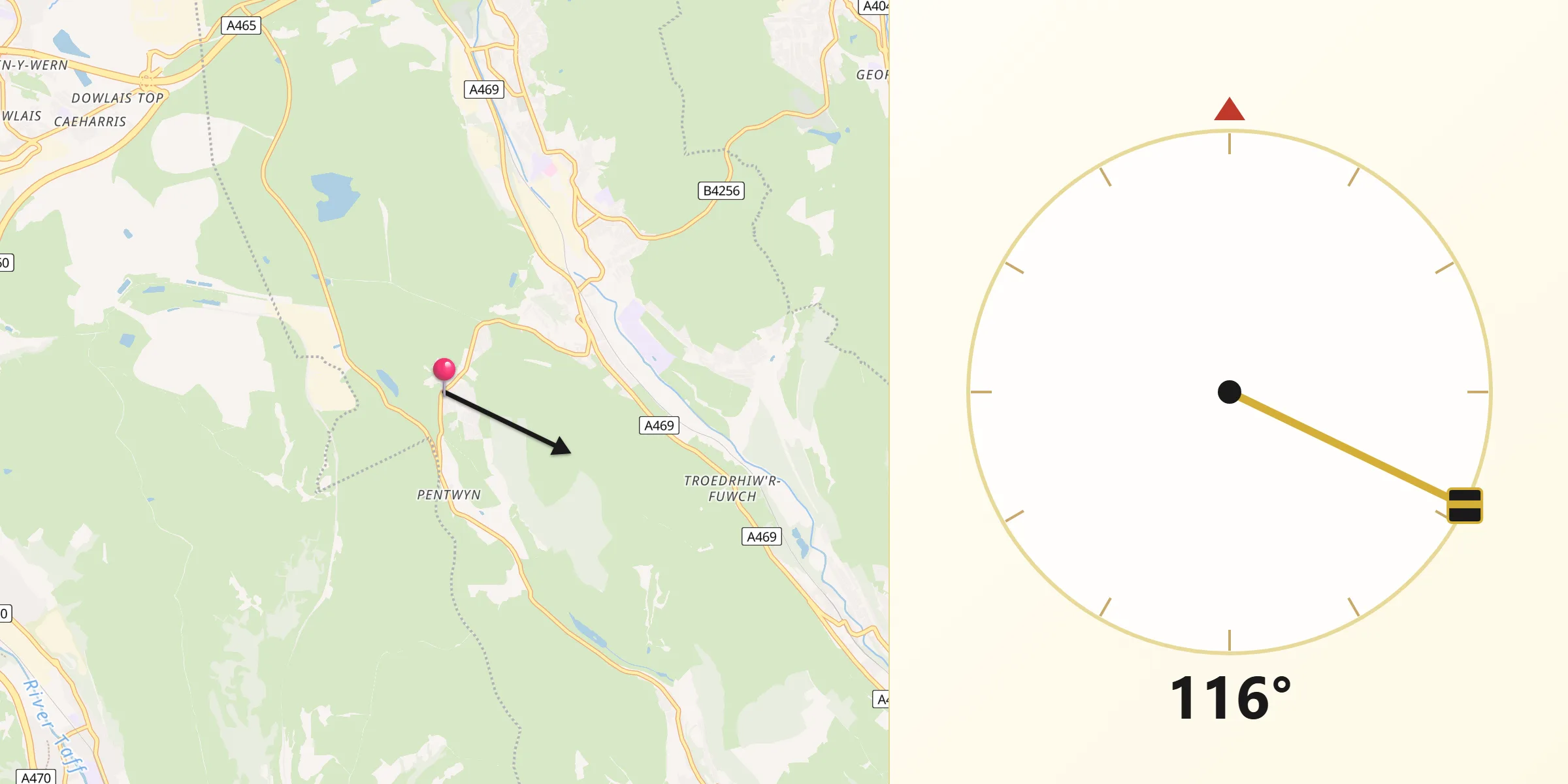 Qibla Direction from Fochriw