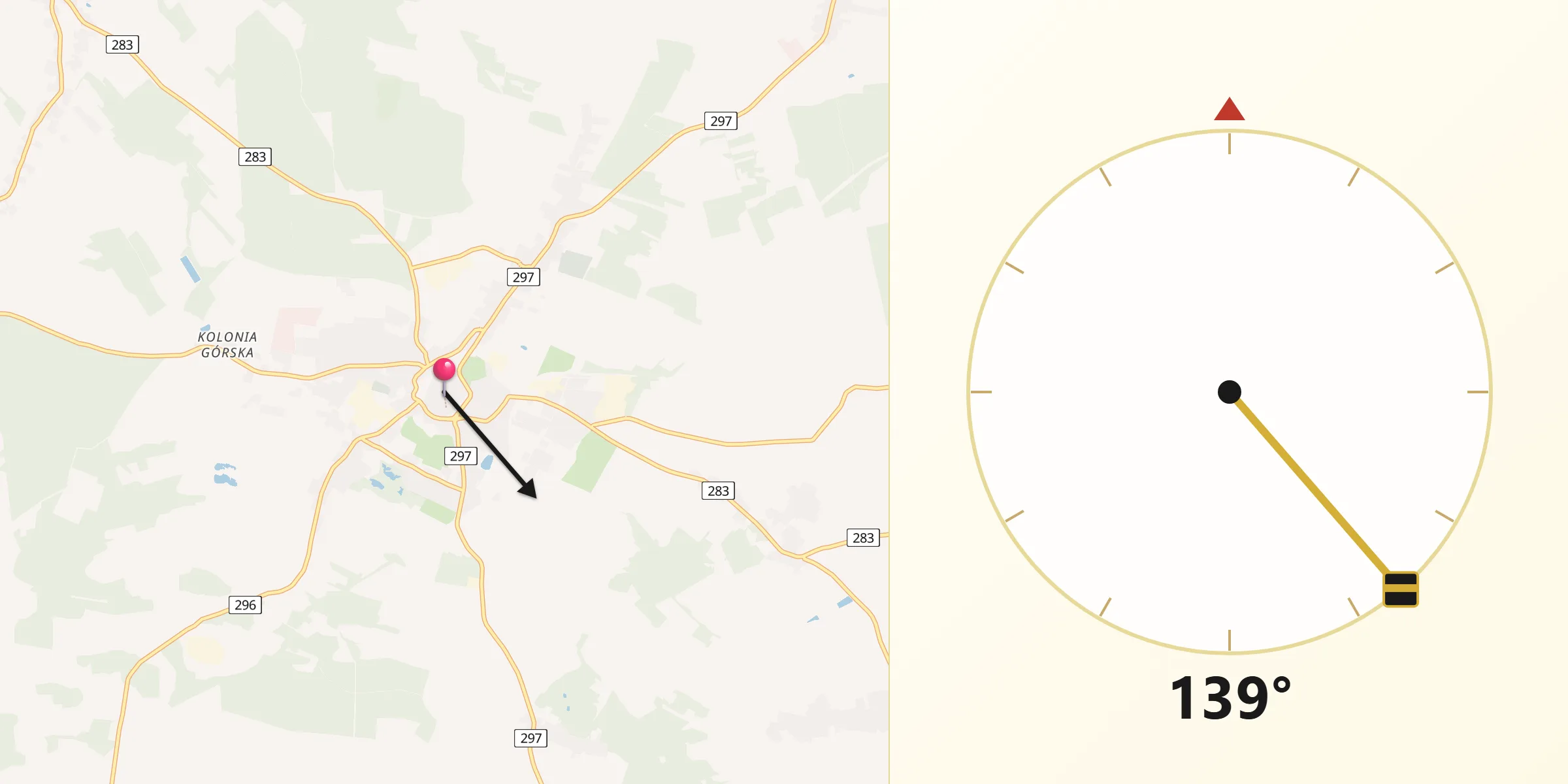 Kierunek Qibla z Kożuchów