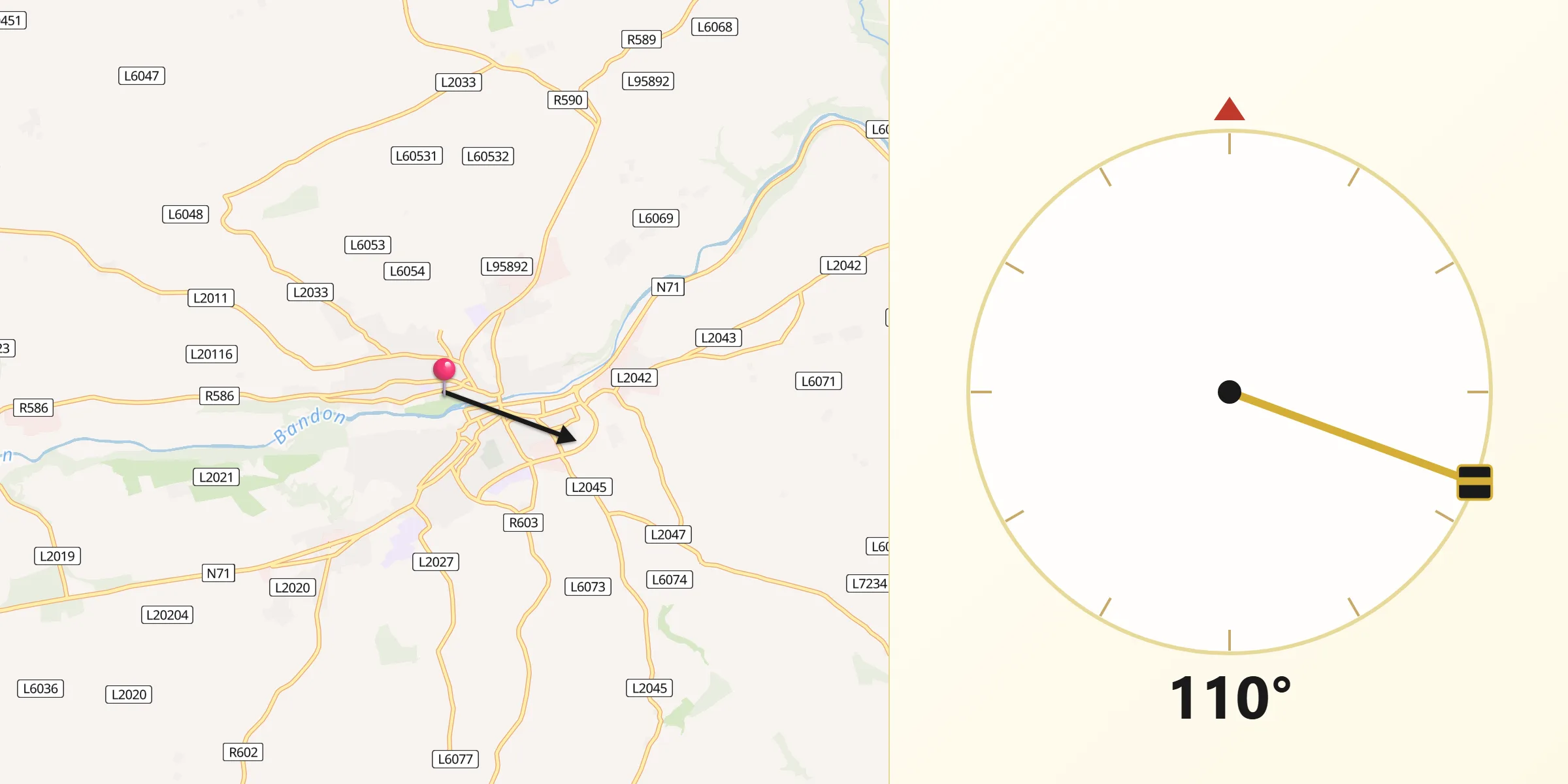 Qibla Direction from Bandon