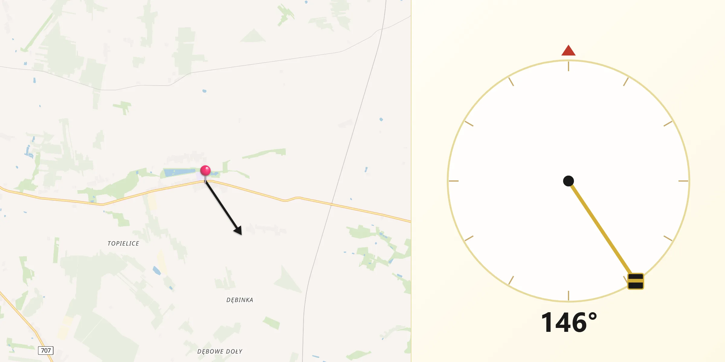 Kierunek Qibla z Regnów