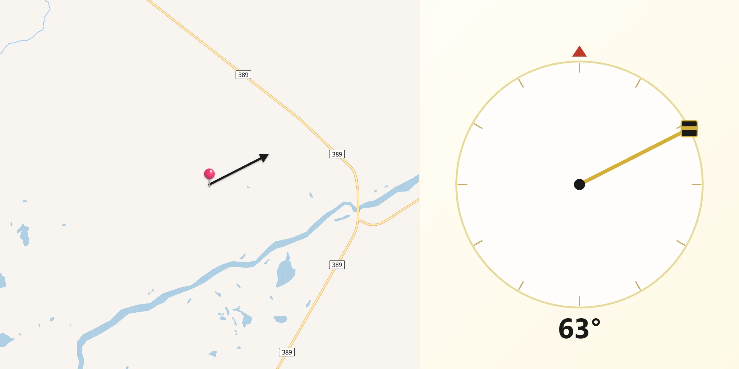 Qibla Direction from Godefroy