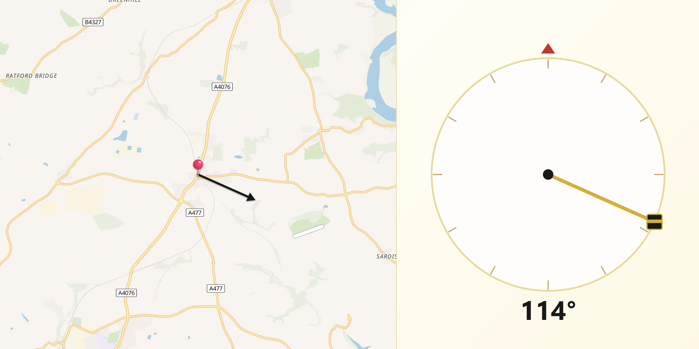 Qibla Direction from Johnston