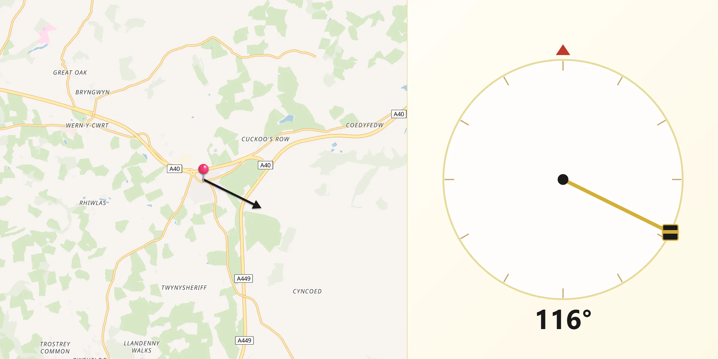 Qibla Direction from Raglan