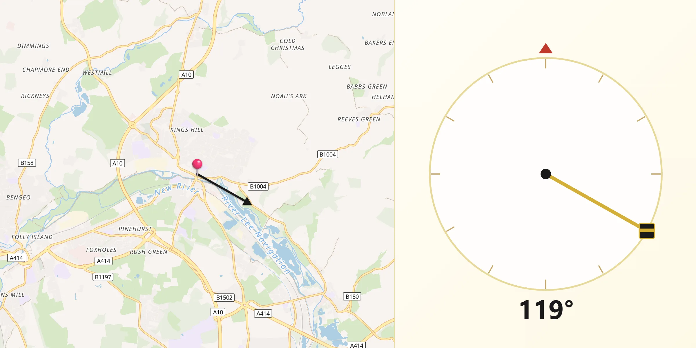 Qibla Direction from Ware