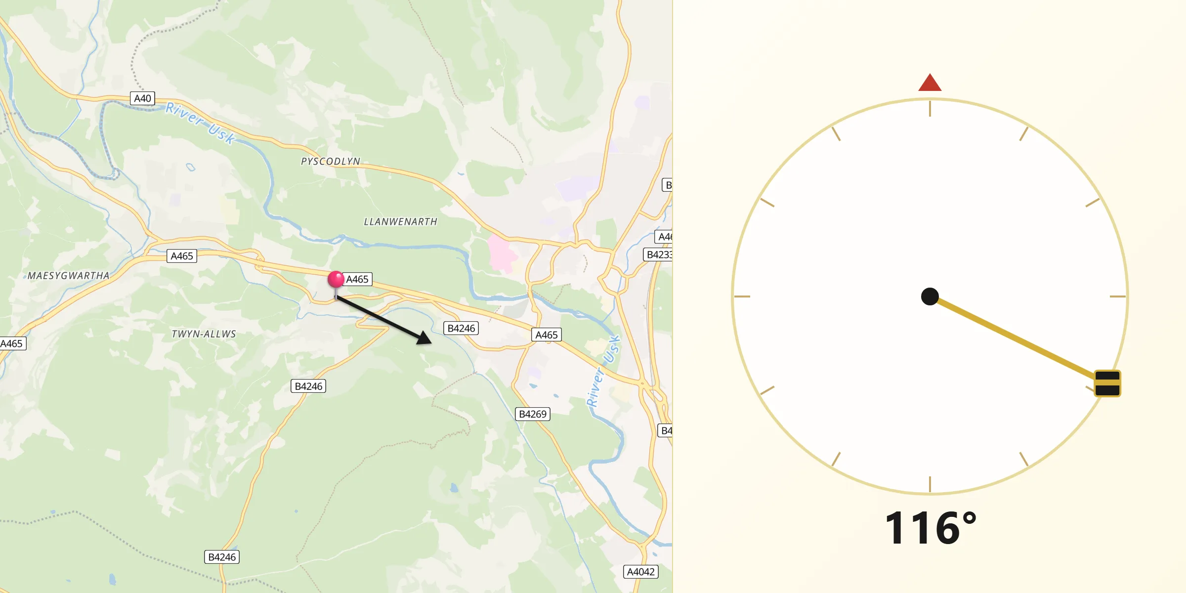 Qibla Direction from Govilon
