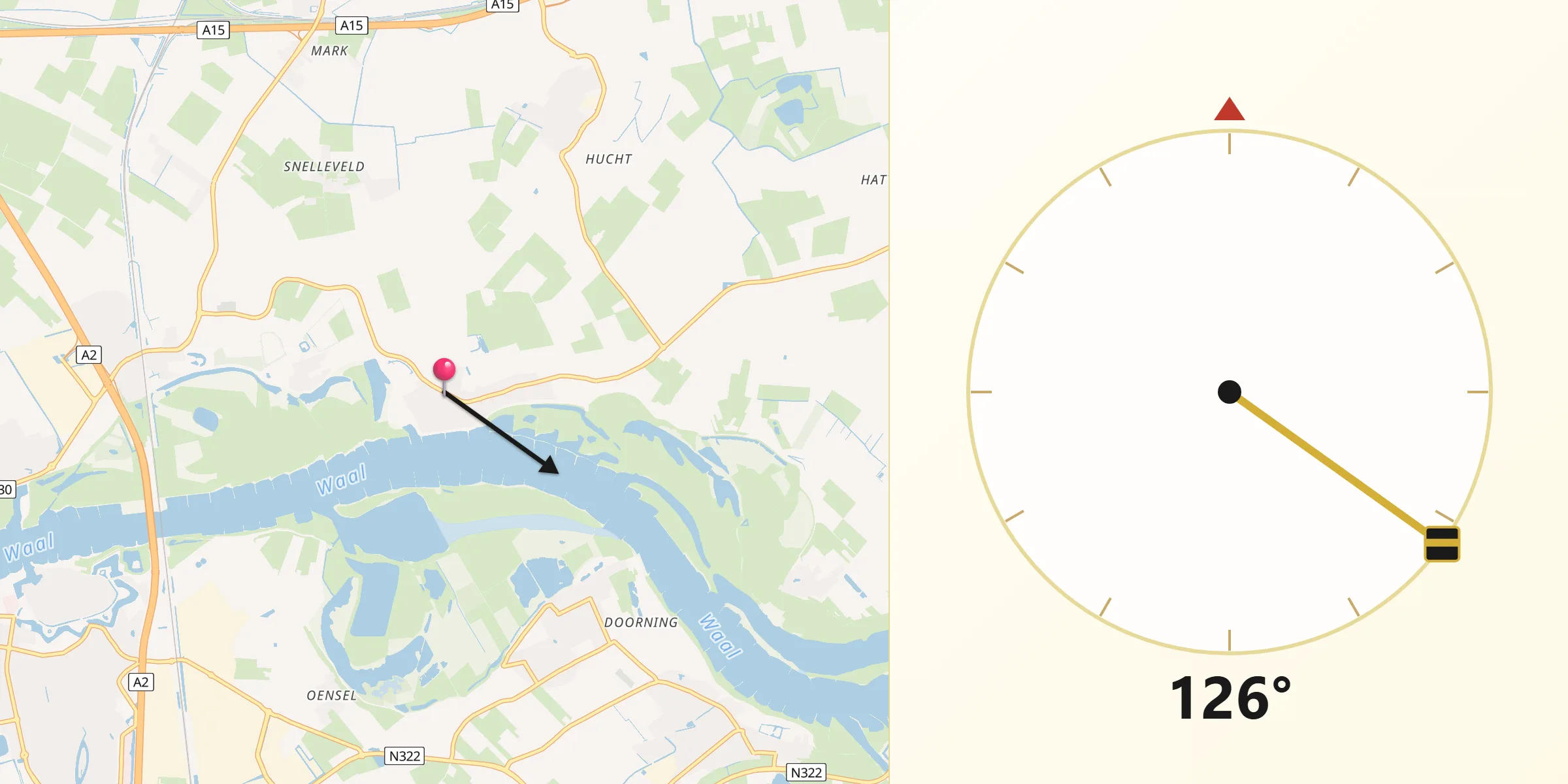 Qibla Richting vanaf Opijnen
