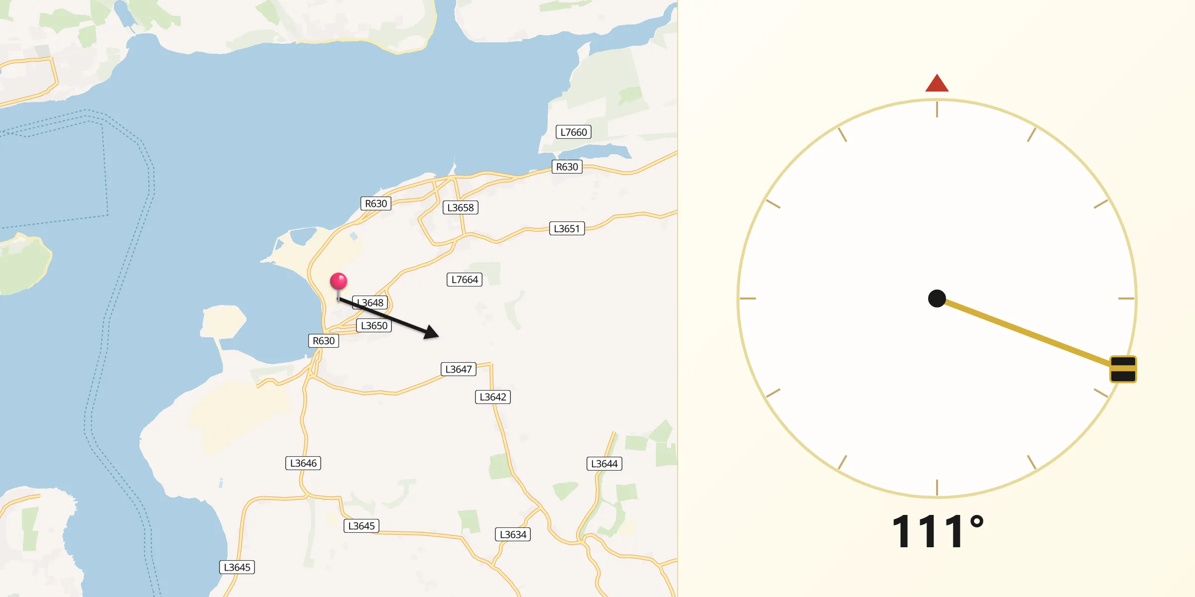 Qibla Direction from Whitegate