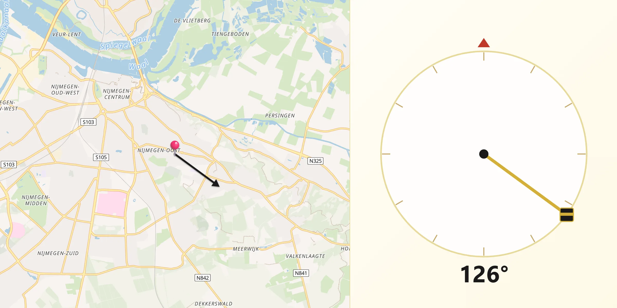 Qibla Richting vanaf Hengstdal