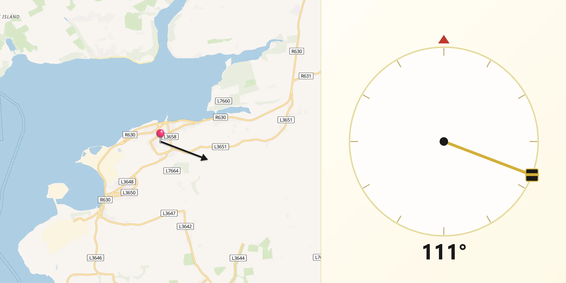Qibla Direction from Aghada