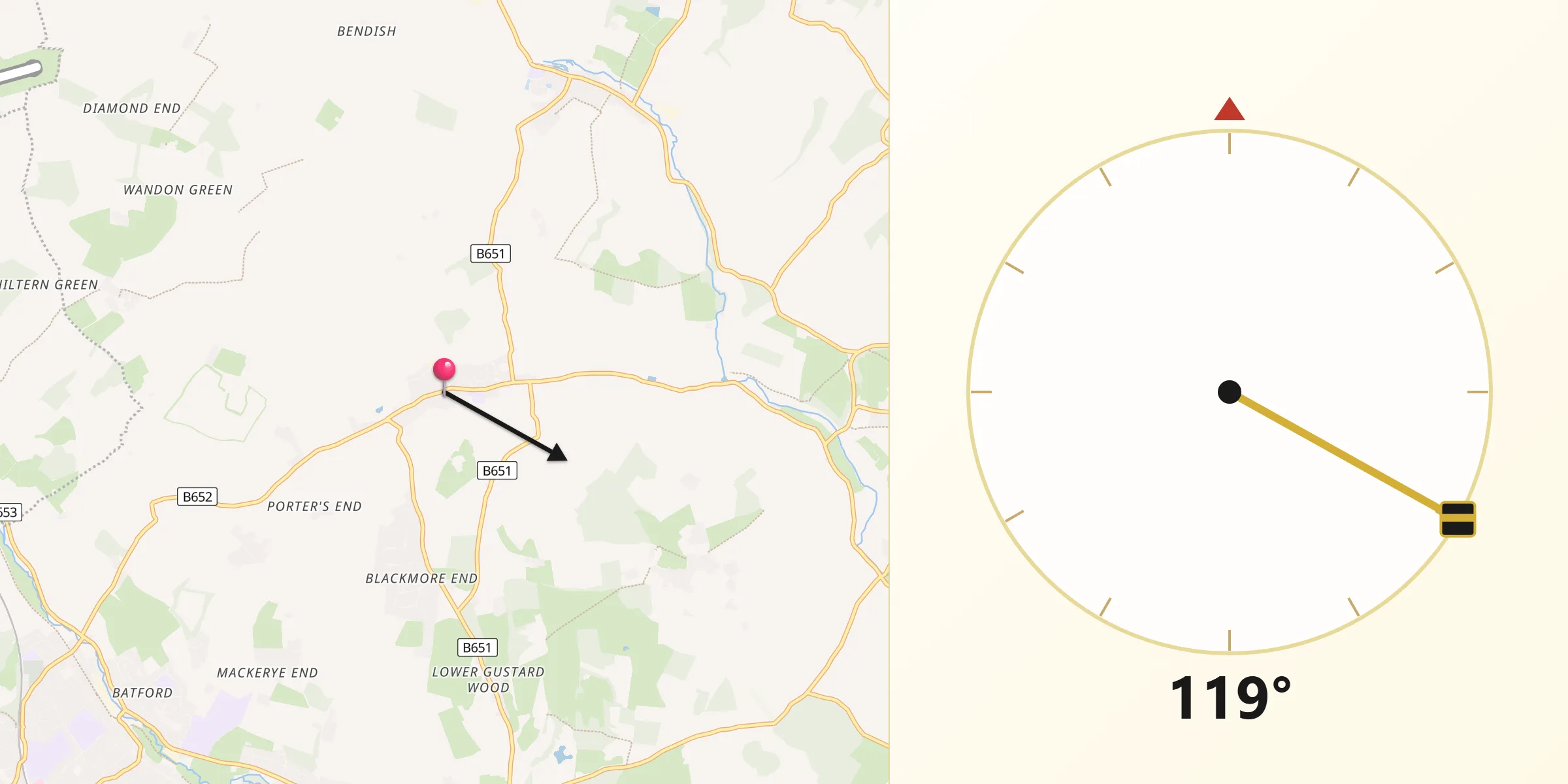 Qibla Direction from Kimpton