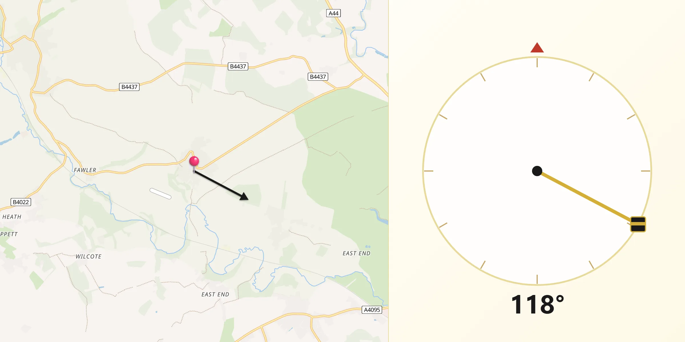 Qibla Direction from Stonesfield