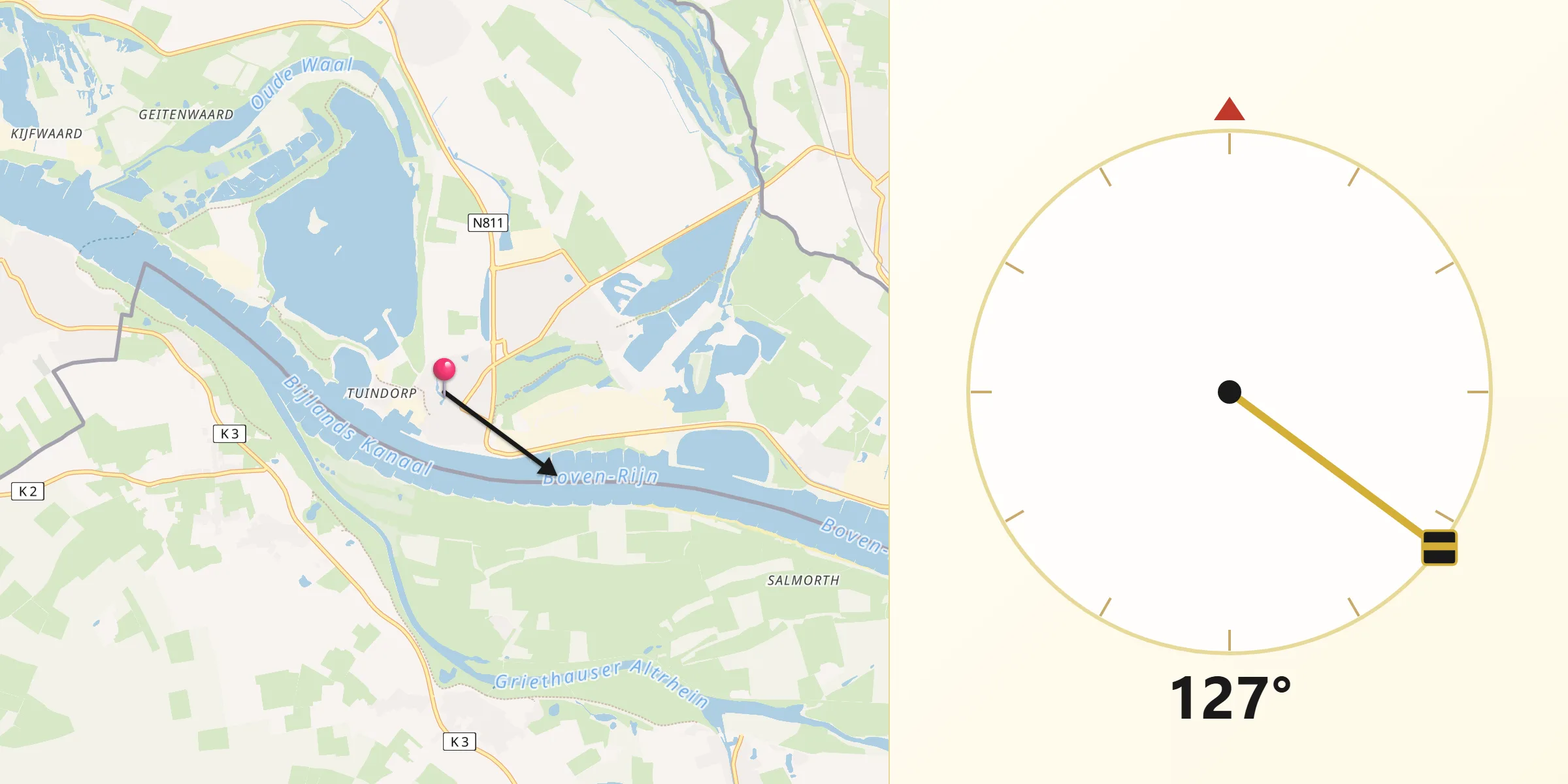 Qibla Richting vanaf Tolkamer