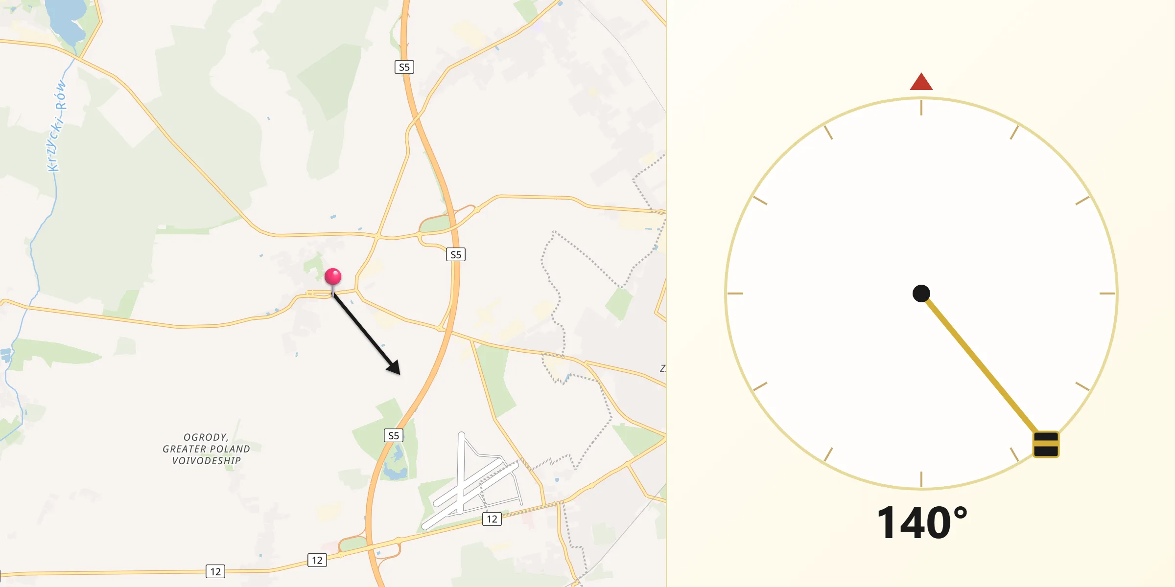 Kierunek Qibla z Święciechowa