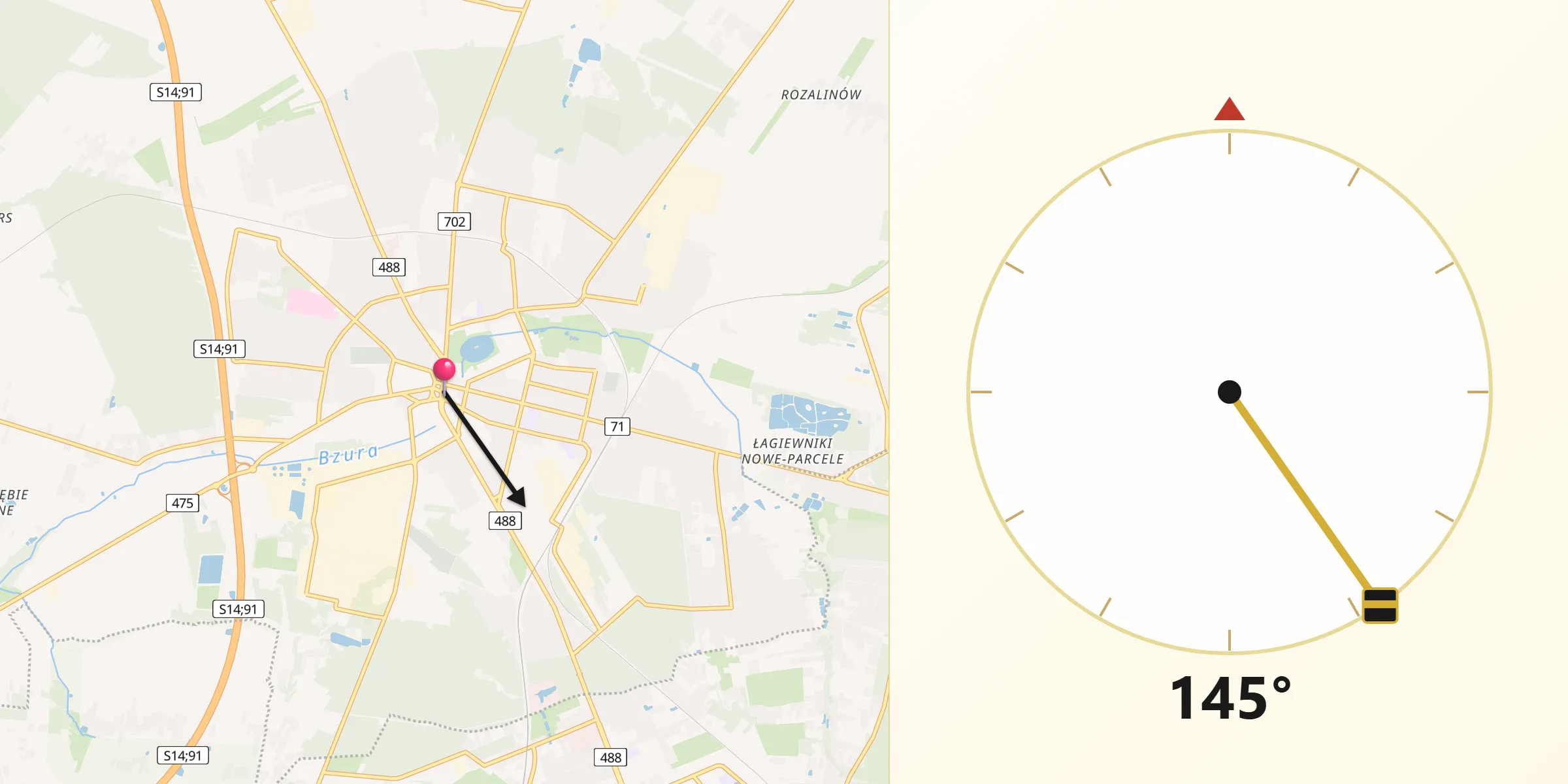 Kierunek Qibla z Zgierz