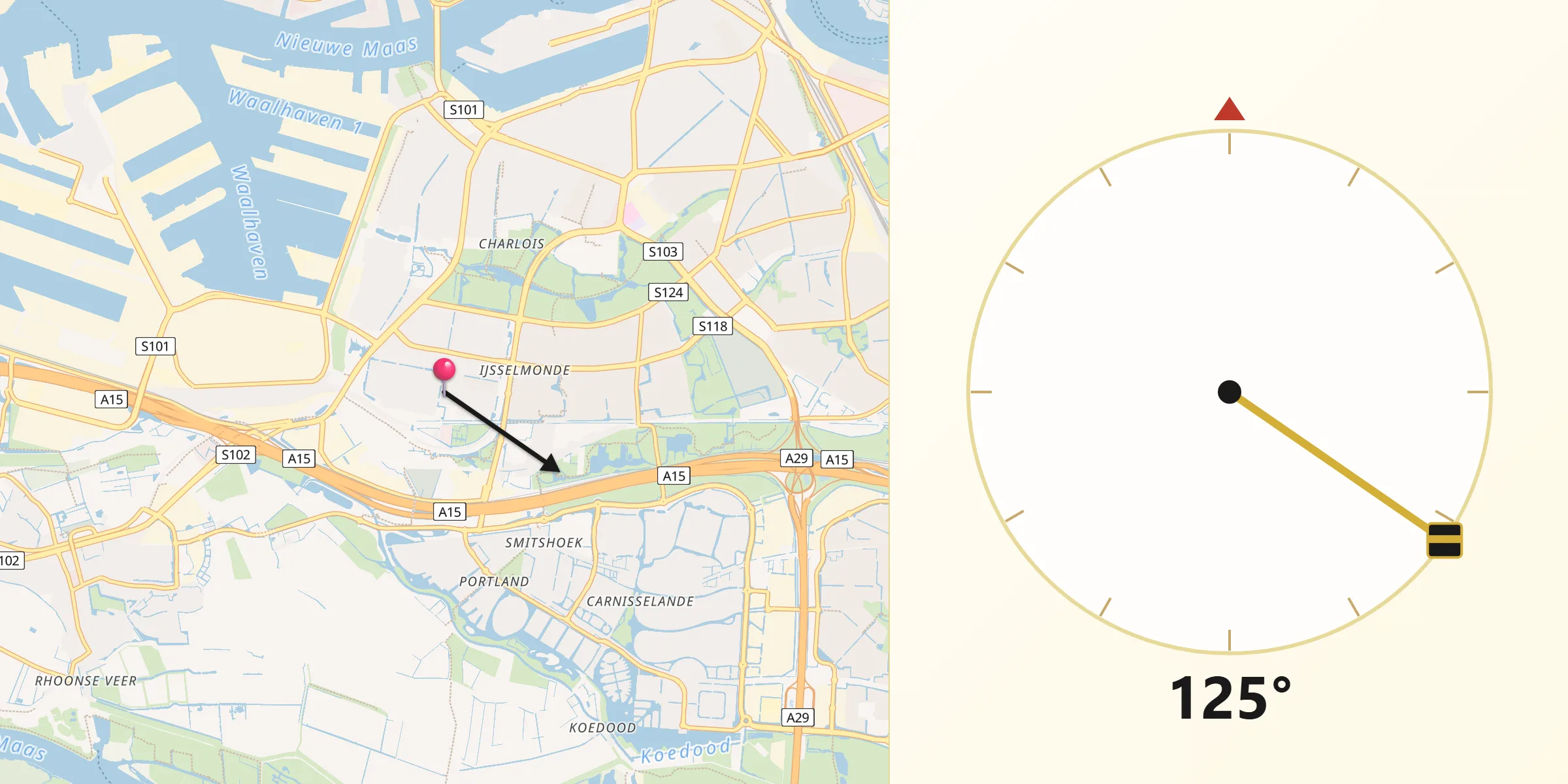 Qibla Richting vanaf Pendrecht