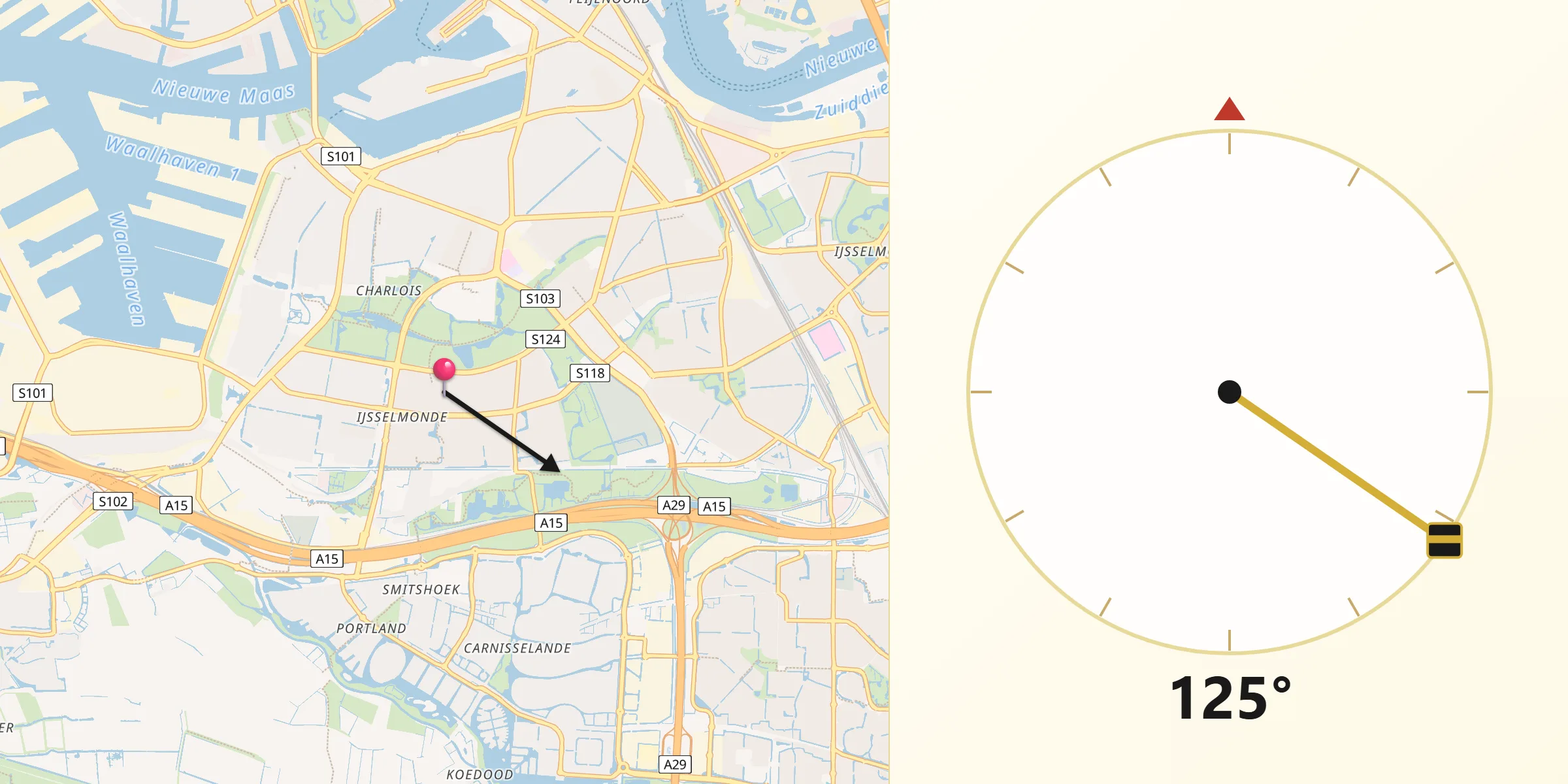 Qibla Richting vanaf Zuidwijk