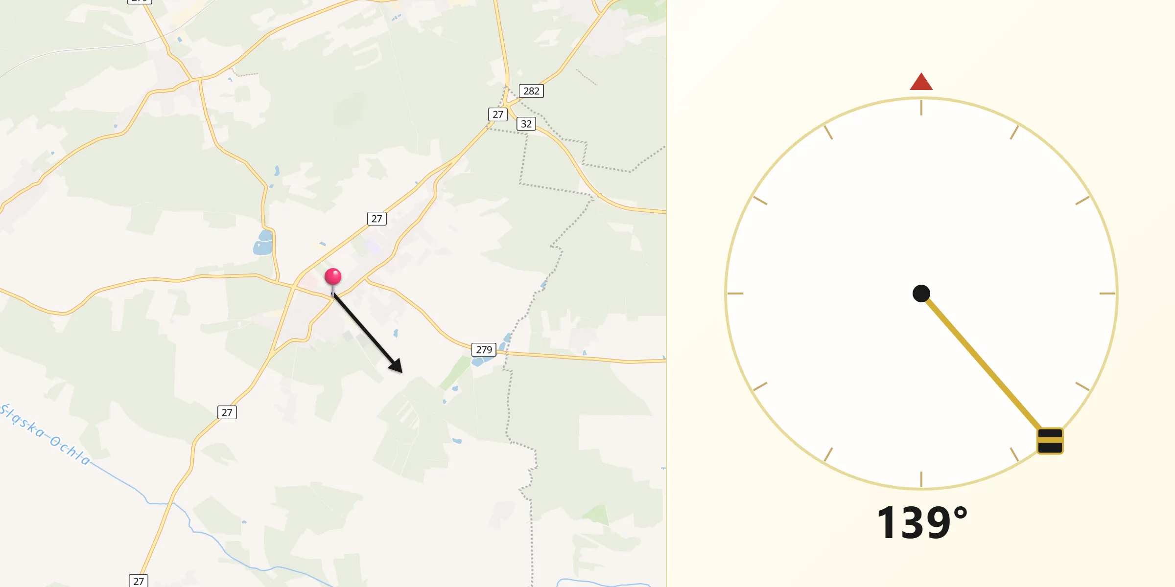 Kierunek Qibla z Świdnica