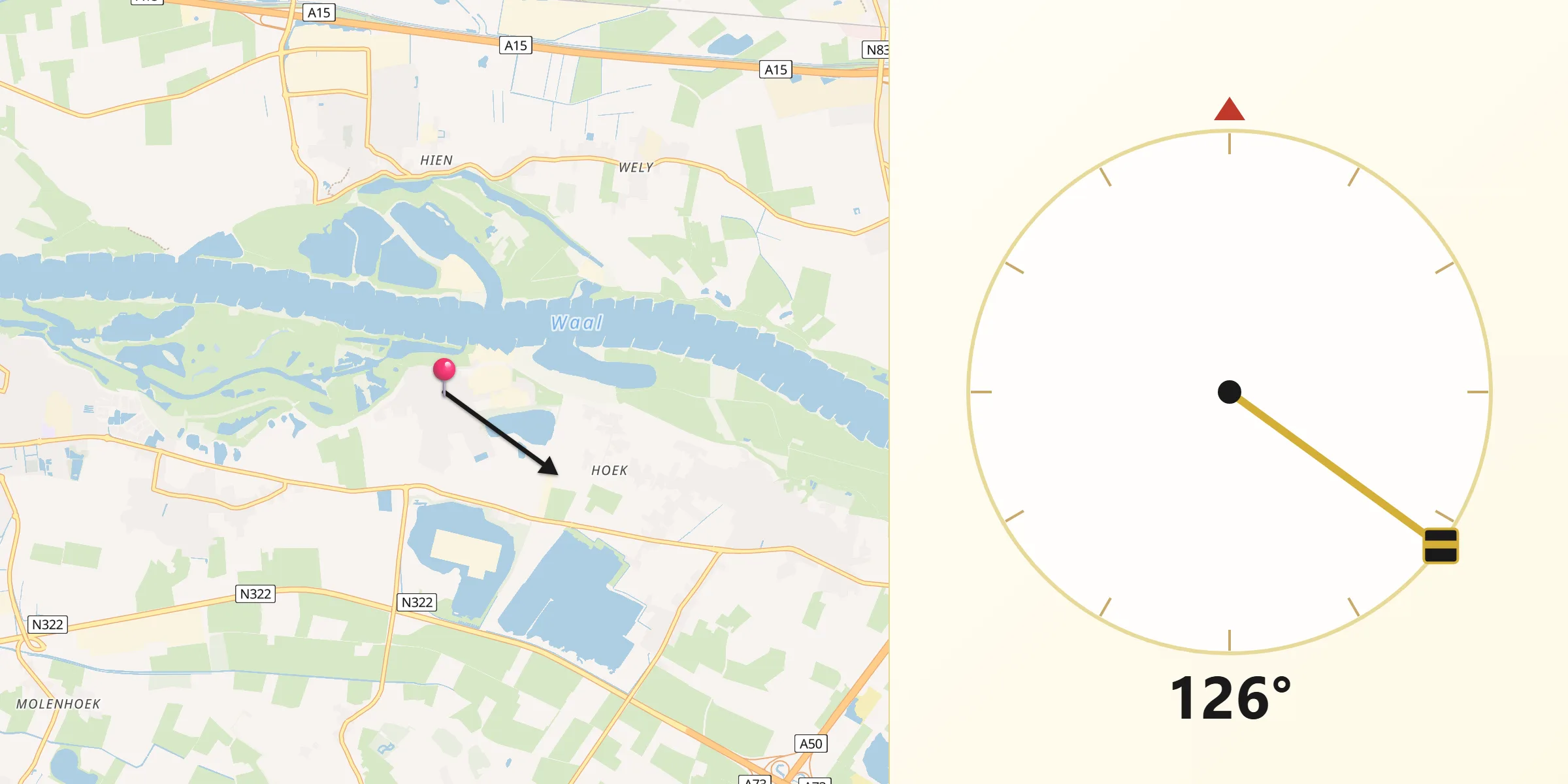 Qibla Richting vanaf Deest