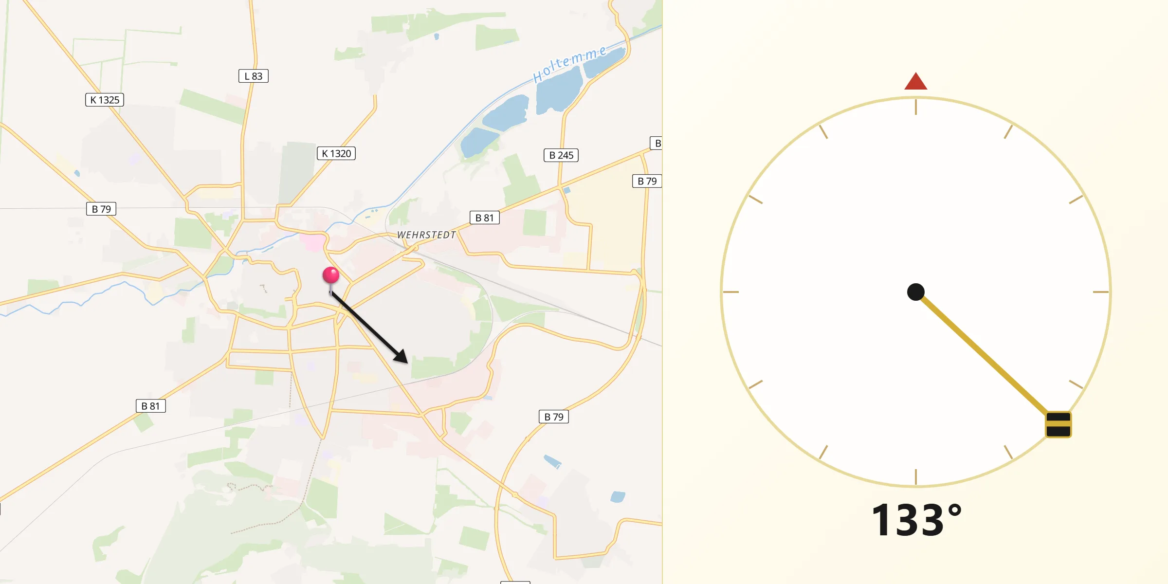 Qibla-Richtung von Halberstadt