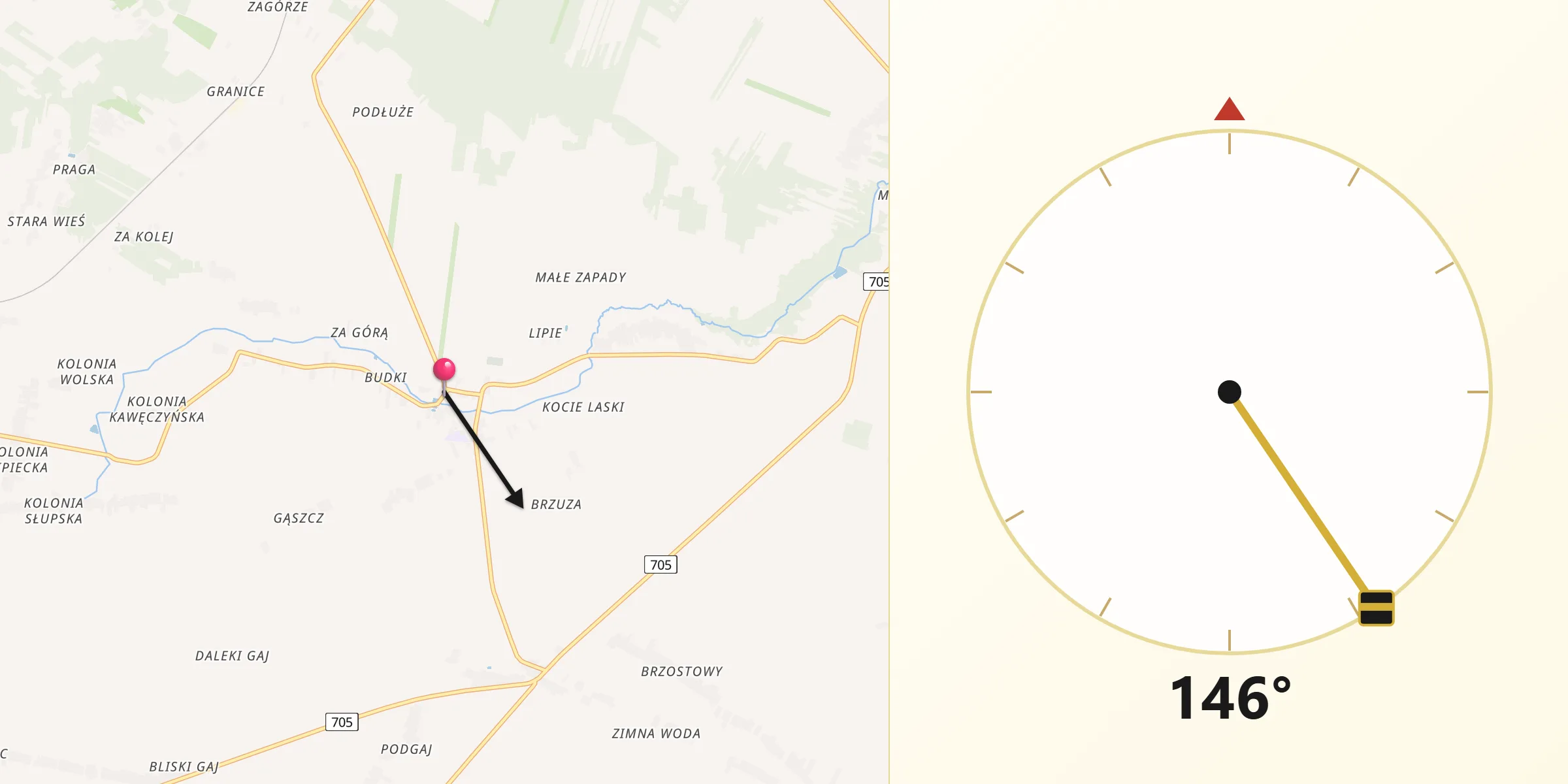 Kierunek Qibla z Godzianów